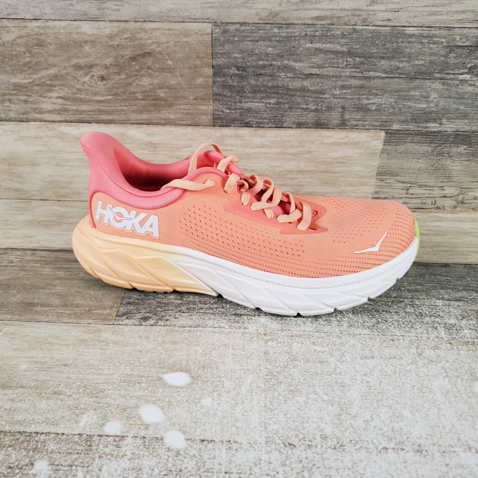 Hoka One One Arahi 7 Womens Shoes Sz 6.5 B Running Orange White Lace-Up Sneakers
