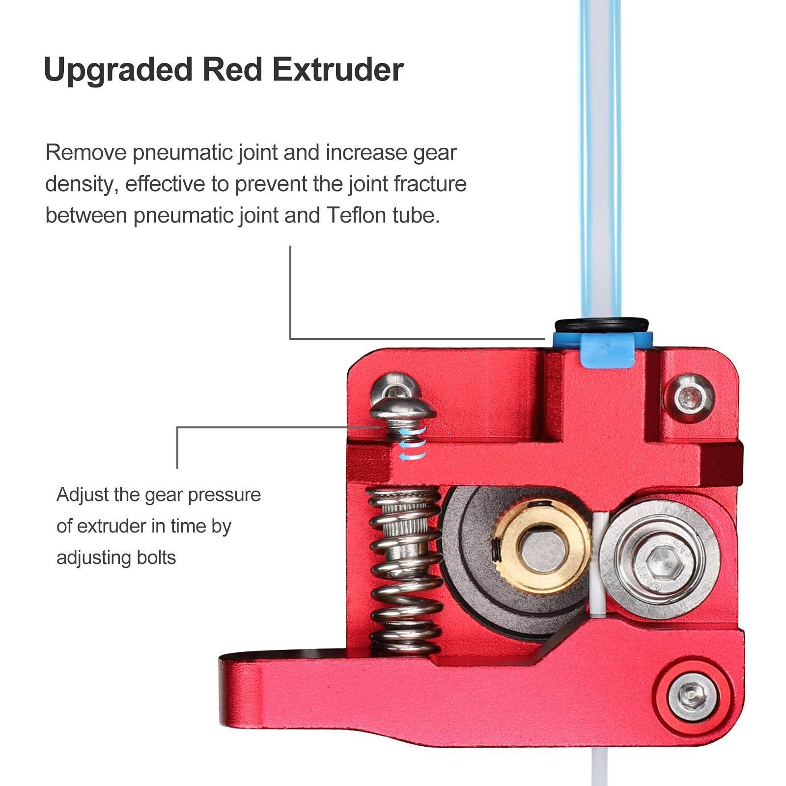 Creality Official 3D Printer Extruder, Upgraded Aluminum Drive Feed M, Red