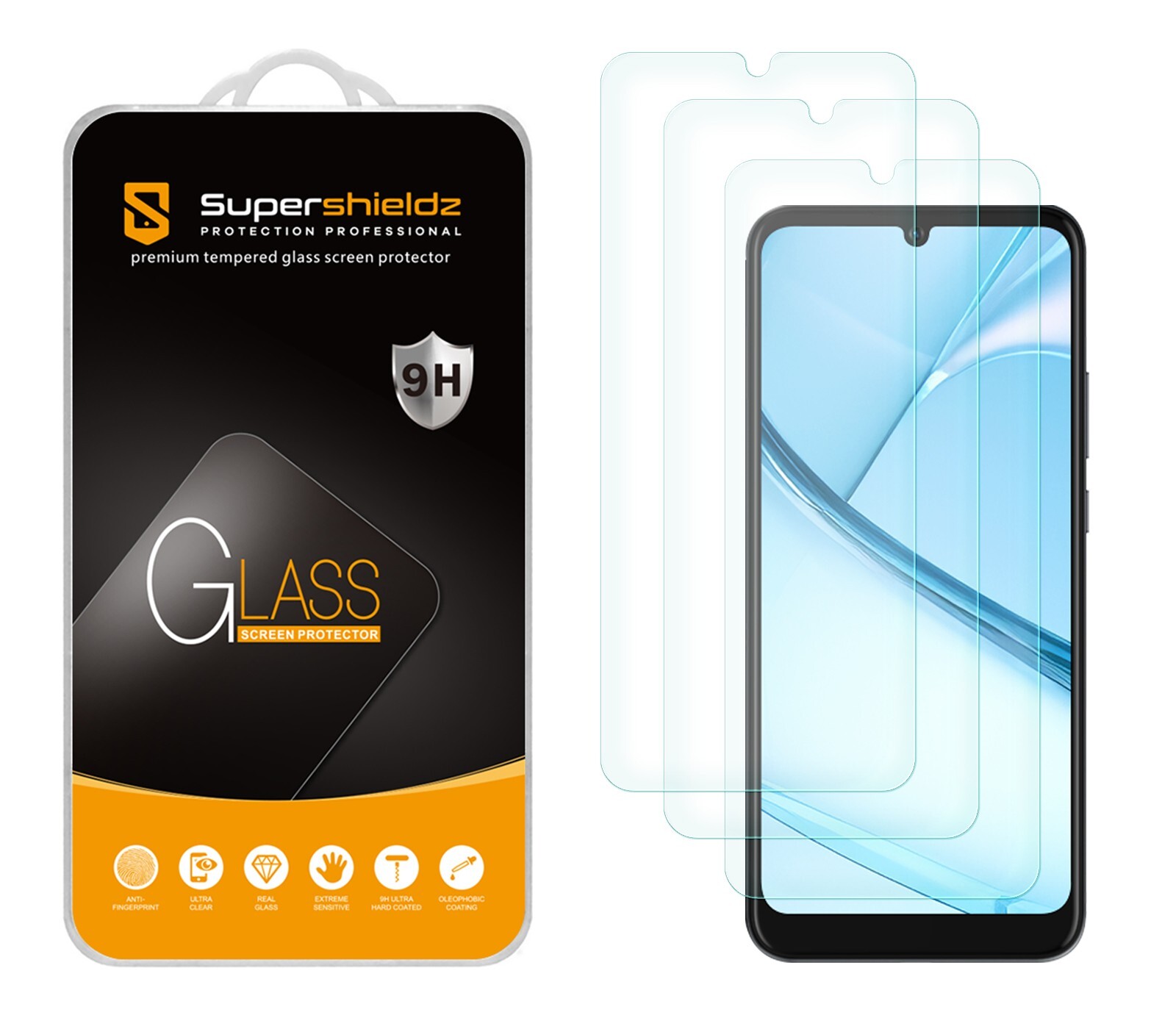 [3-Pack] Supershieldz Tempered Glass Screen Protector for BLU View 5 Pro