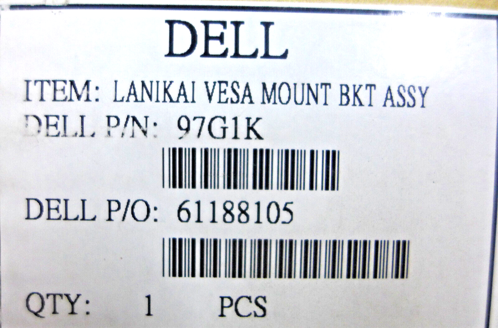 New Dell Optiplex 9010 9020 Vesa Mounting Bracket 97G1K