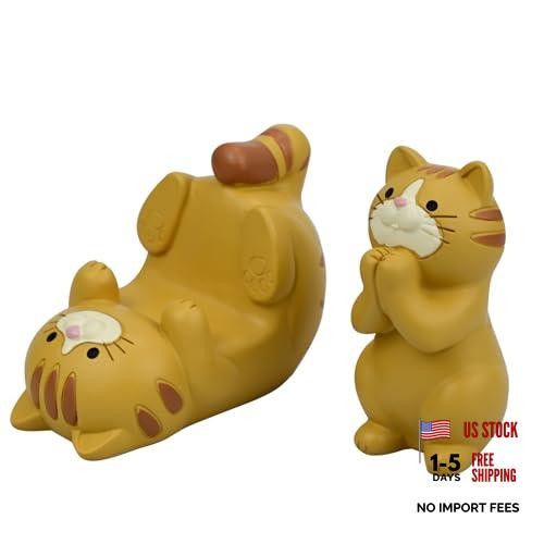 Mevodeata Cat-Shaped Phone Stand and Eyeglass Frames Animal Resin Gifts for
