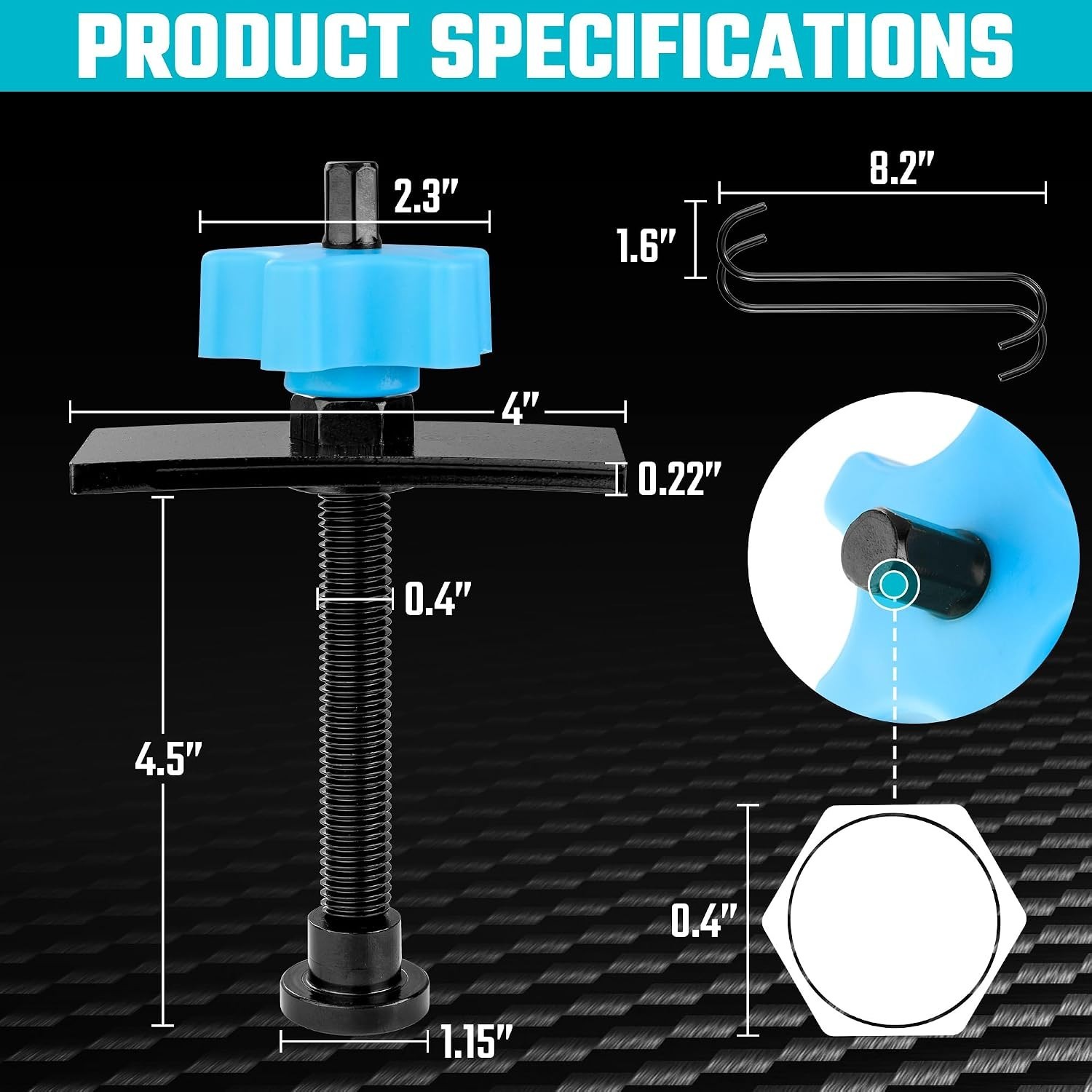 Caliper Piston Compressor Tool with 2PCS Brake Caliper Hangers | Heavy Duty, ...