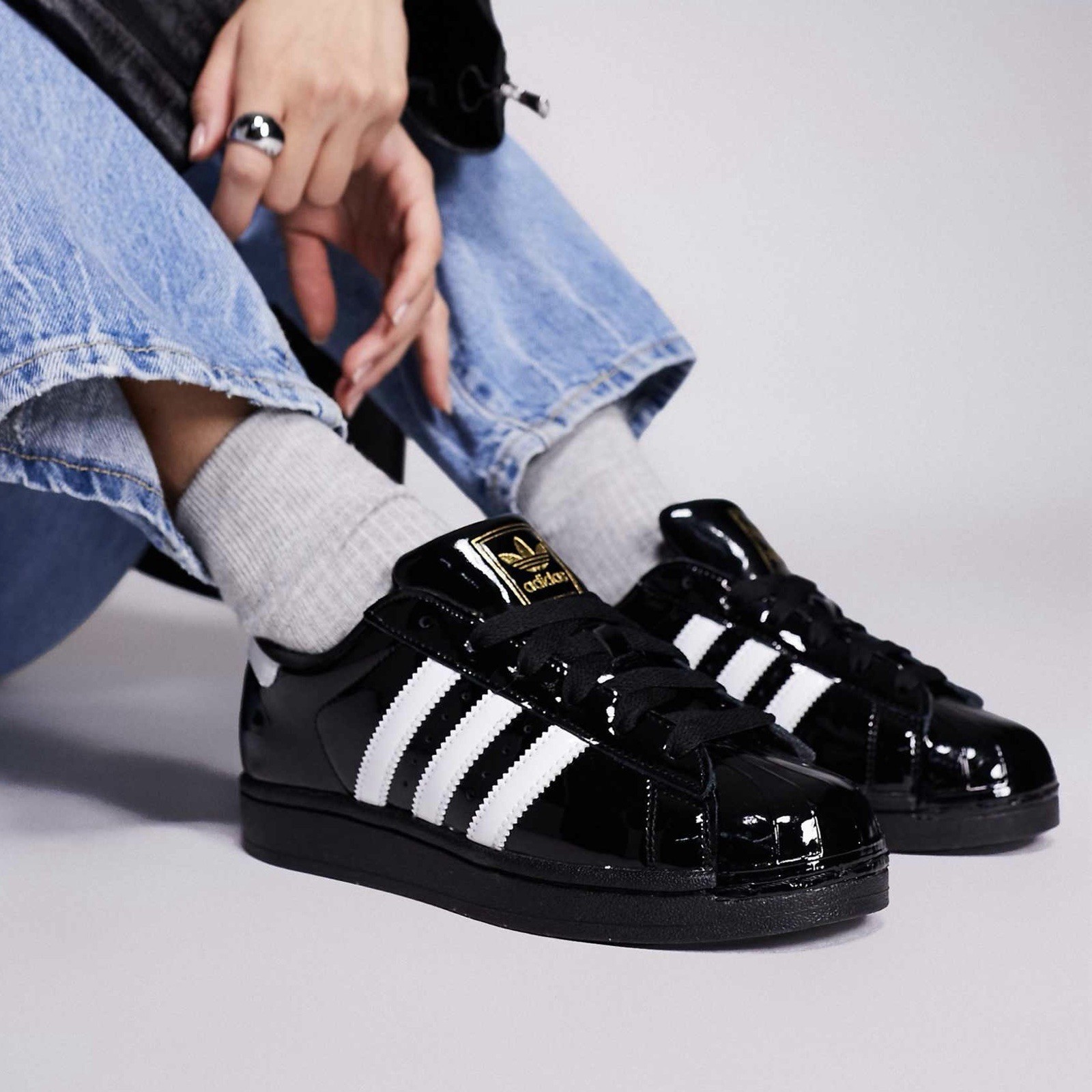 Adidas Originals Superstar II Women’s Athletic Shoe Sneakers Black Footwear #009