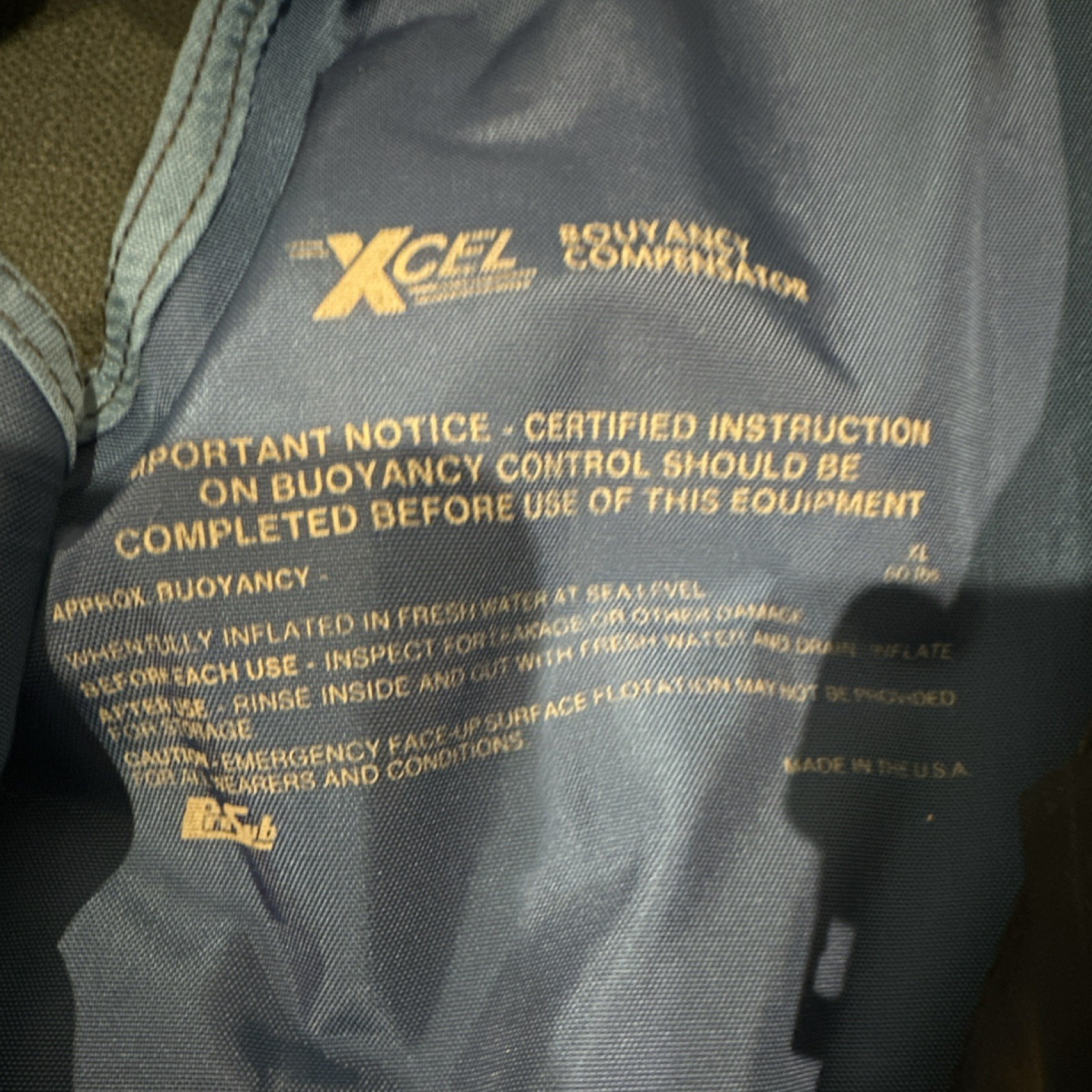 XCEL ProSub Buoyancy Compensator Blue XL Scuba Diving Equipment