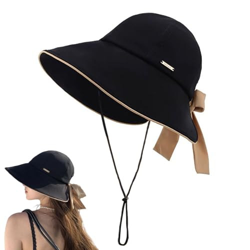 Wide Brim Hats for Woman Foldable Hats Sun Hats for Women uv Protection Black
