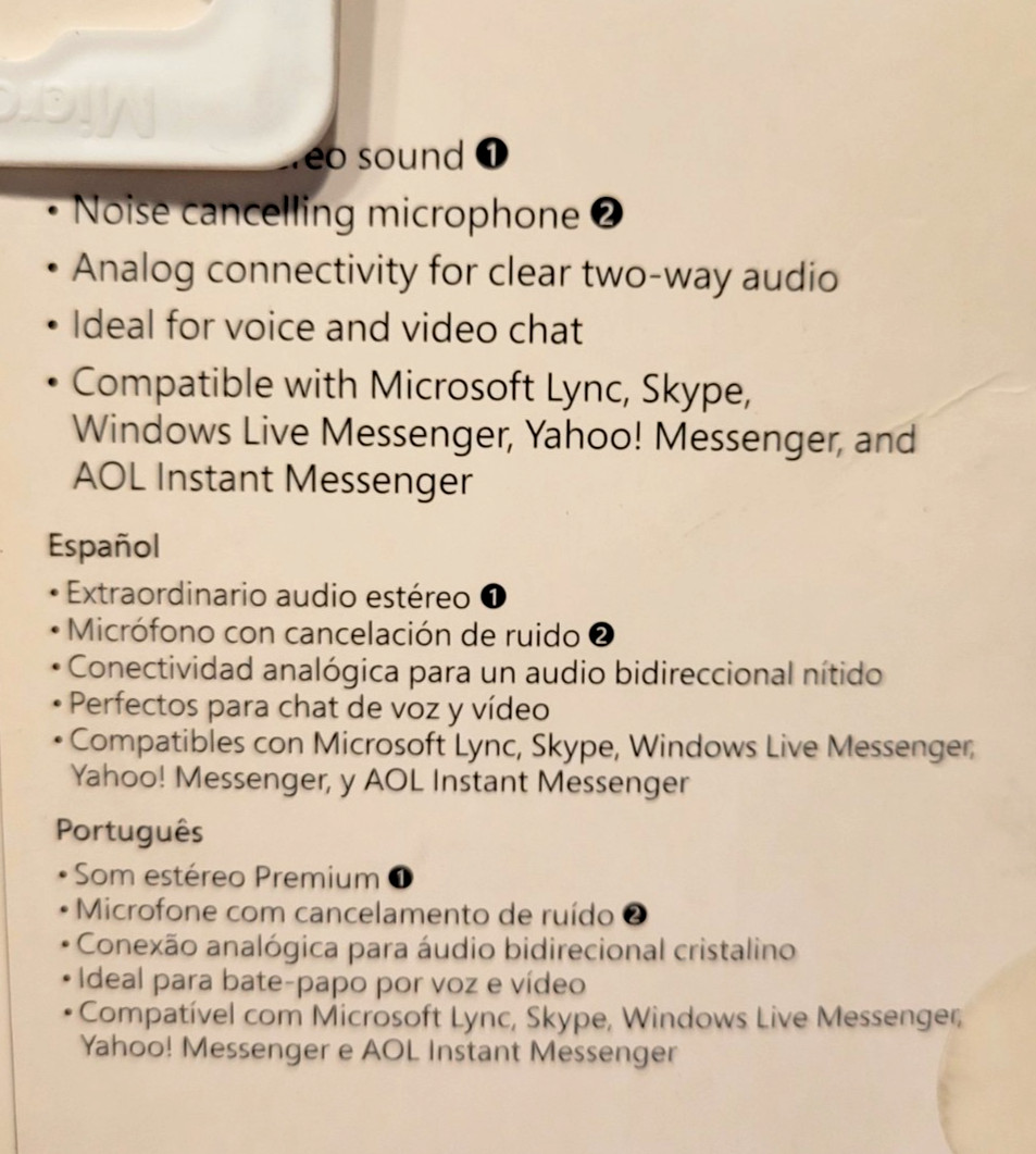 Microsoft LIFECHAT LX-1000 Black Headband Headset NEW 2012 skype