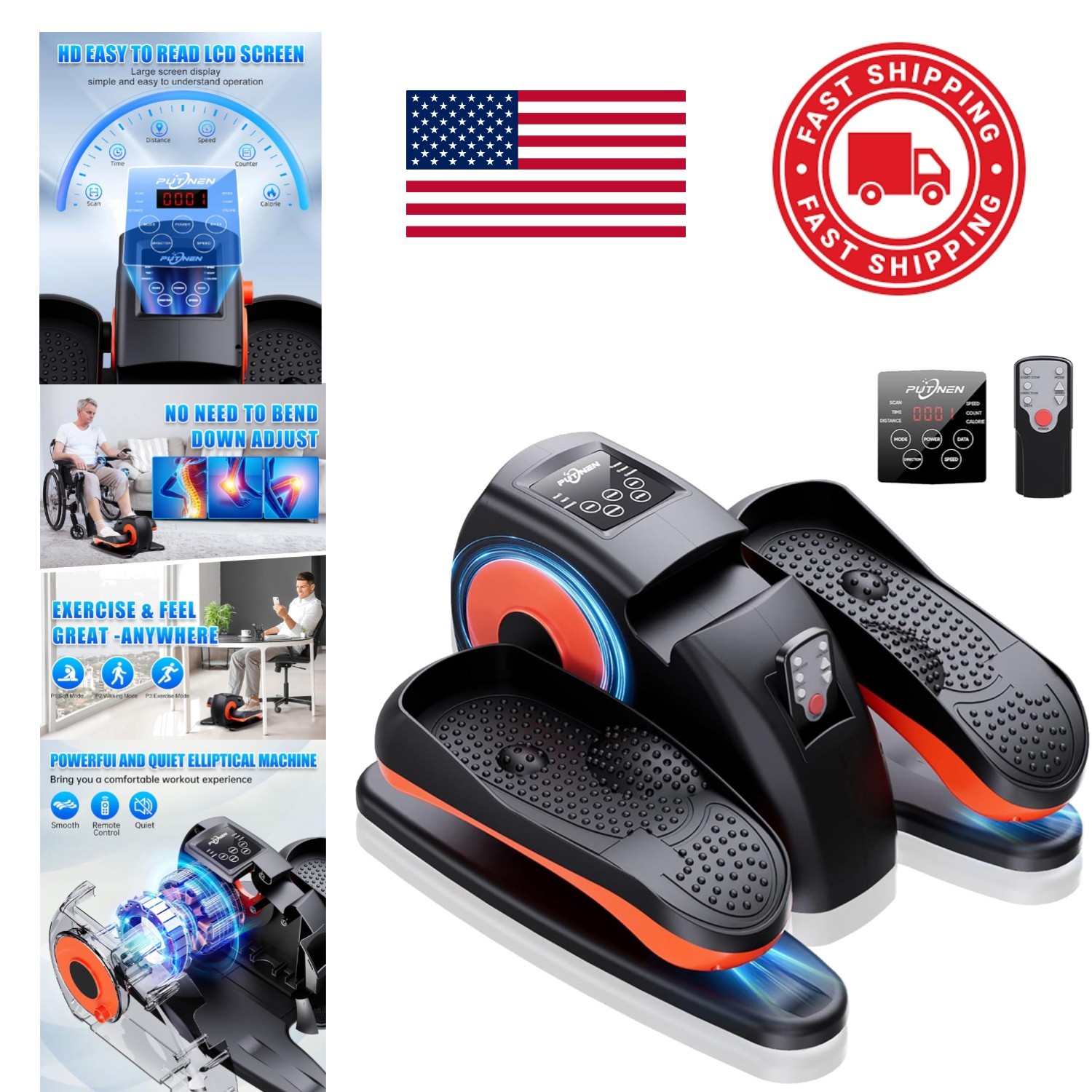 Silent Under Desk Elliptical Machine for Office Use Lightweight and Easy to Move