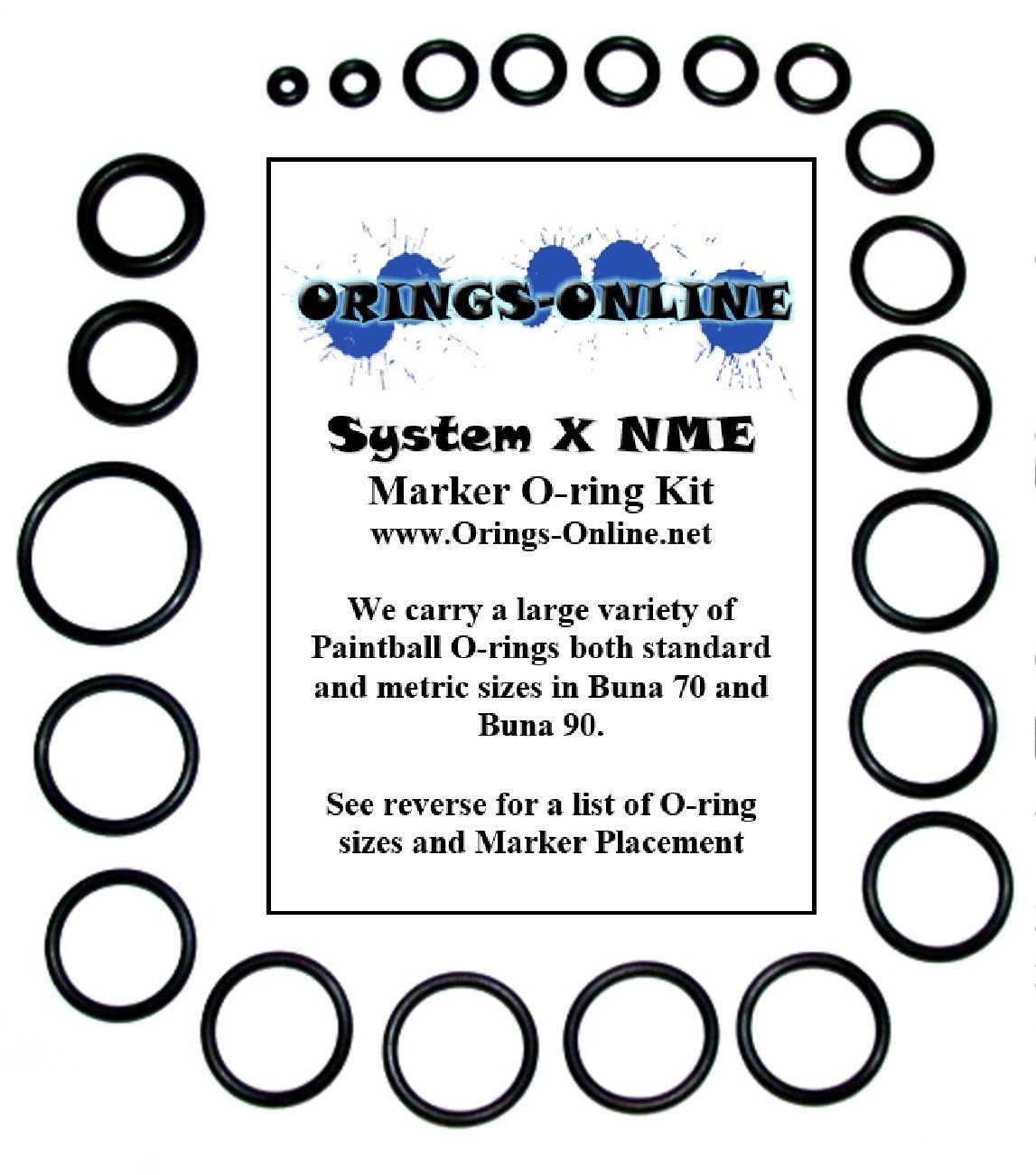 System X NME Paintball O-ring Oring x 4 rebuilds / kits