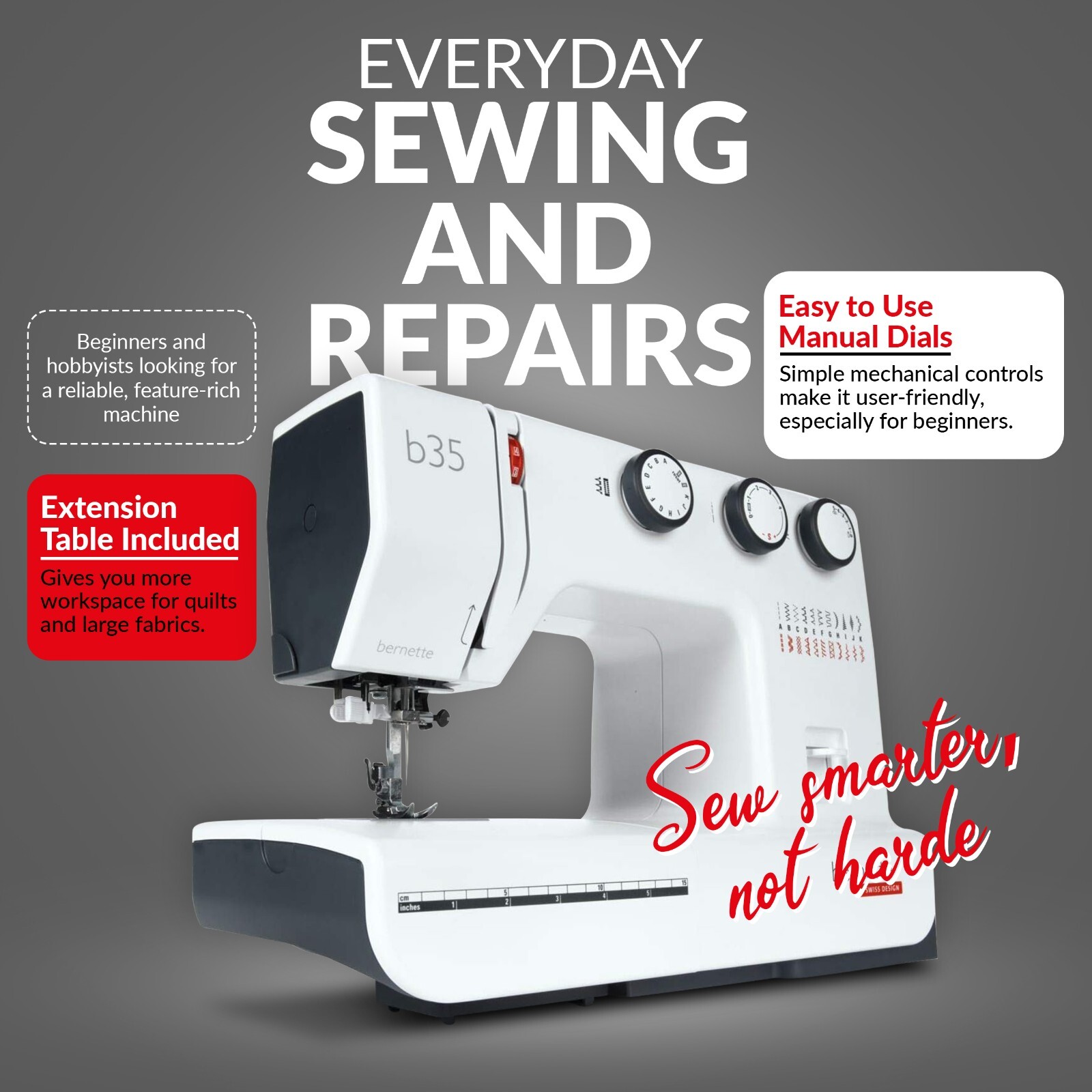 Bernette b35 Mechanical Sewing Machine w/ Accessories ~Serviced!