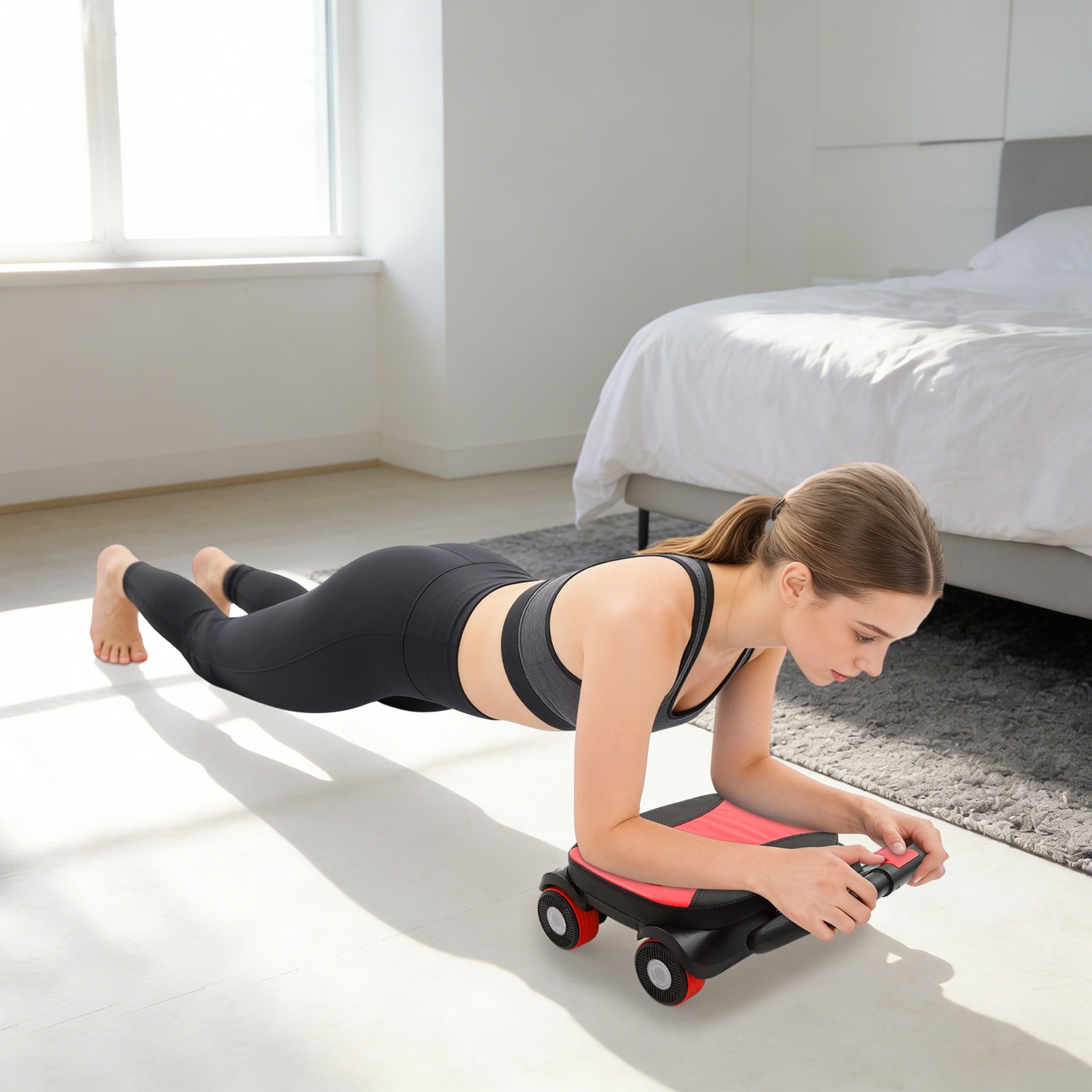 AB Abdominal Roller, Four-Wheel Elbow Support Abdominal Roller, Abdominal Roller