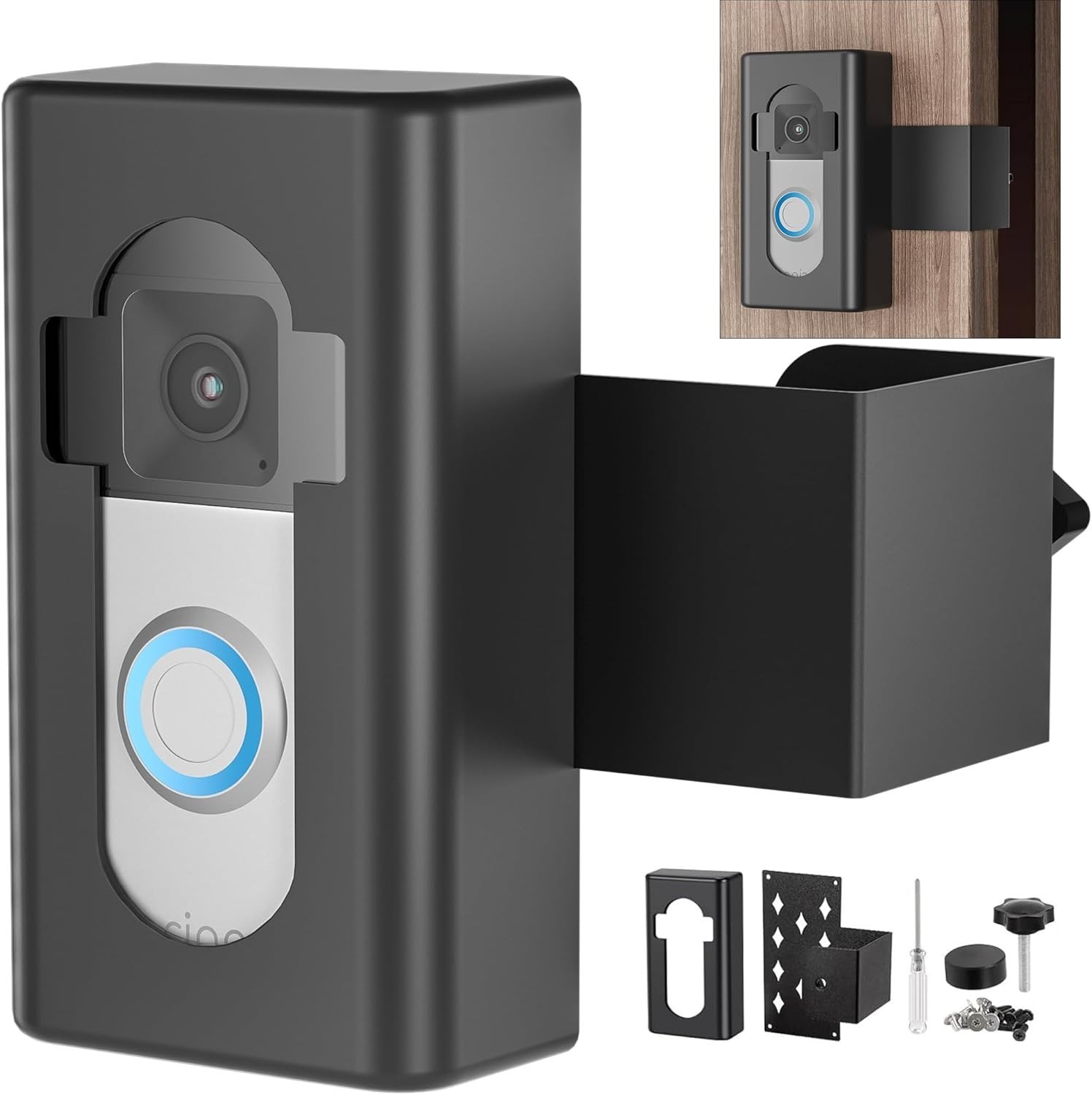 Anti-Theft Video Doorbell Mount, No Drill Ring Doorbell Holder for Apartment