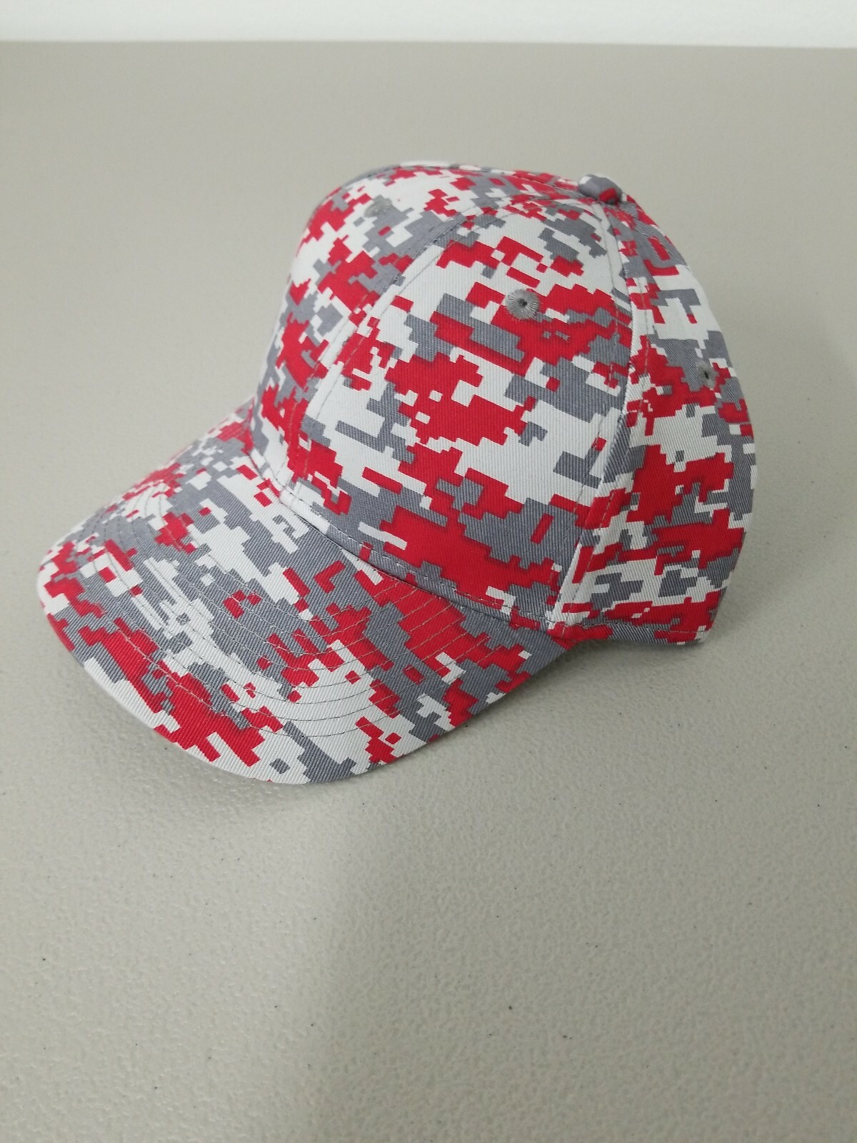 Augusta 6208 Adult Digi Camo Cotton Twill Baseball Cap - New, Red