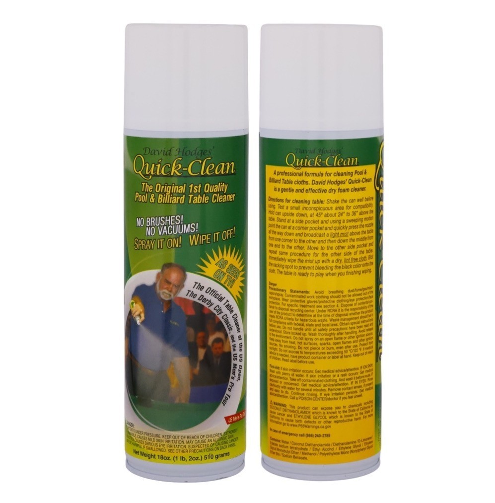 Pool Billiard Table Felt Spray Cleaner Quick Clean 18 Oz Spray Can