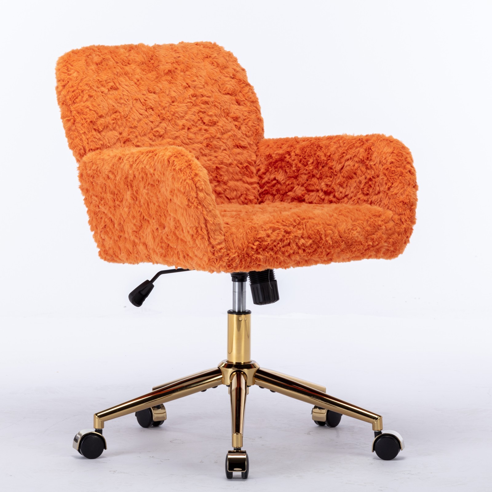 AA Furniture Office Chair,Artificial Rabbit Hair Home Office Chair With Golden