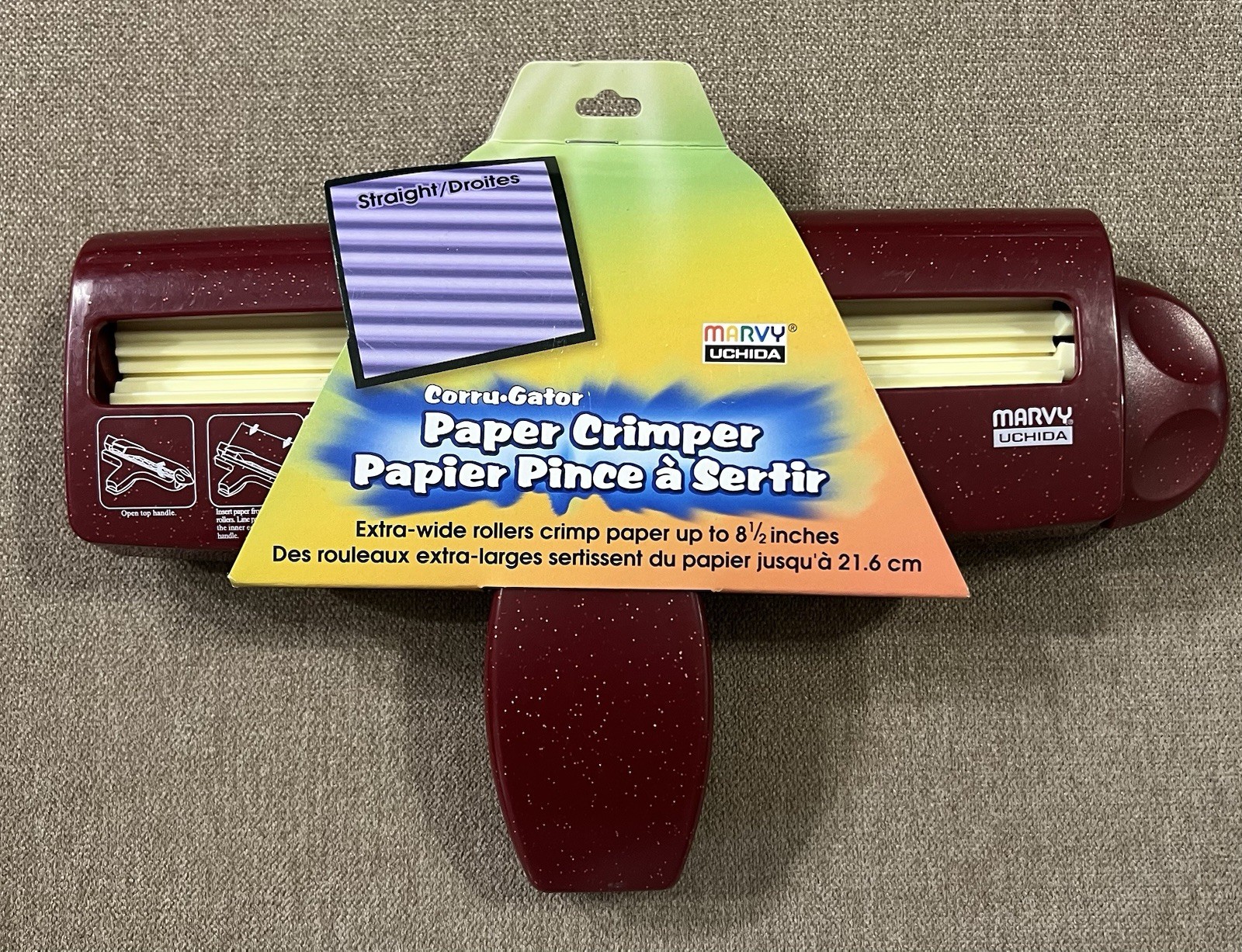 UCHIDA Corru-Gator Paper Crimper 8-1/2-Inch Straight,for adding pattern to paper