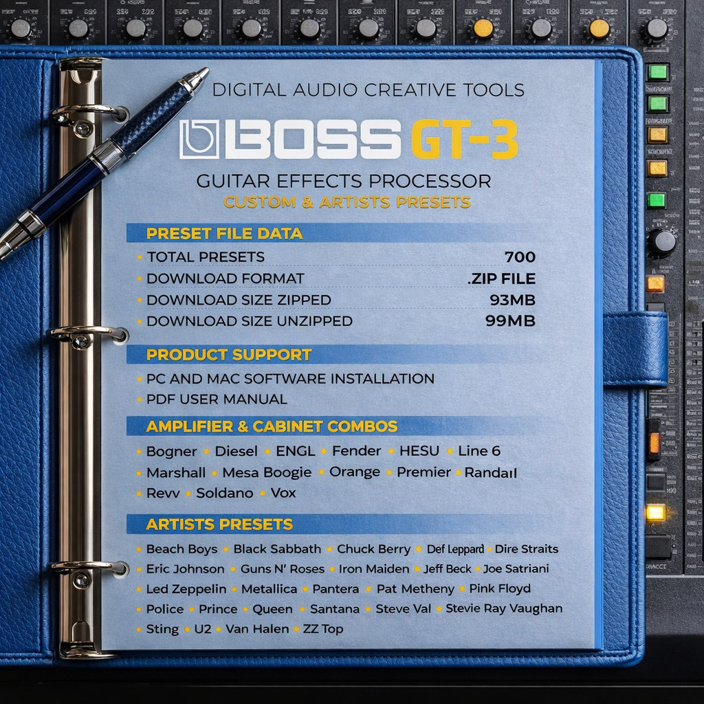 Boss GT-3 Guitar Multi-FX Presets Library