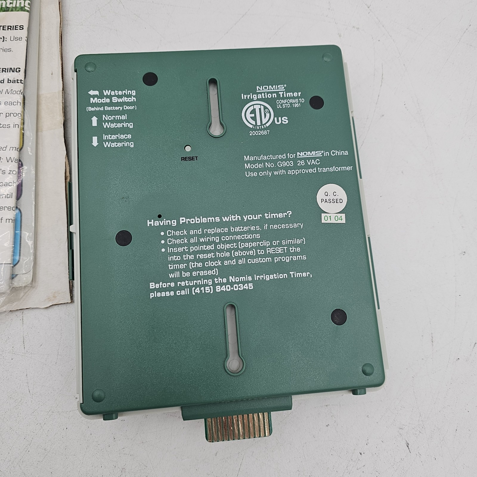 NOMIS 8 ZONE STATION IRRIGATION SPRINKLER CONTROLLER MODEL G903