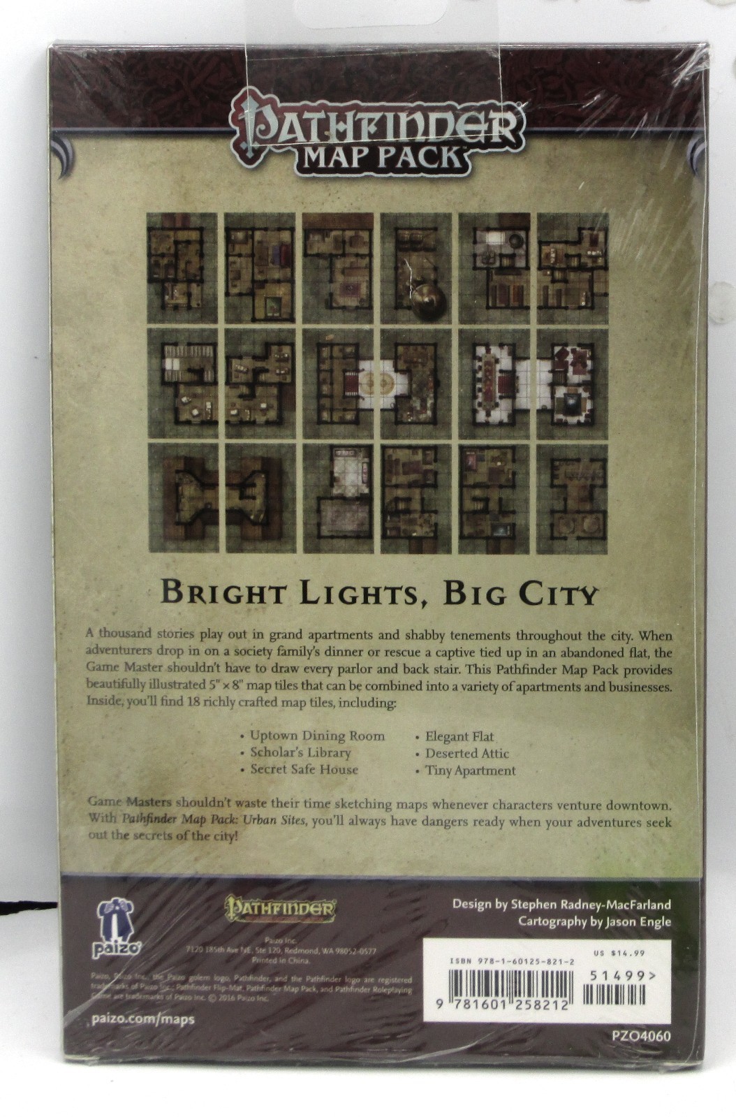 Pathfinder Map Pack PZO4060 Urban Sites (18 Full-Color Tiles) City Buildings