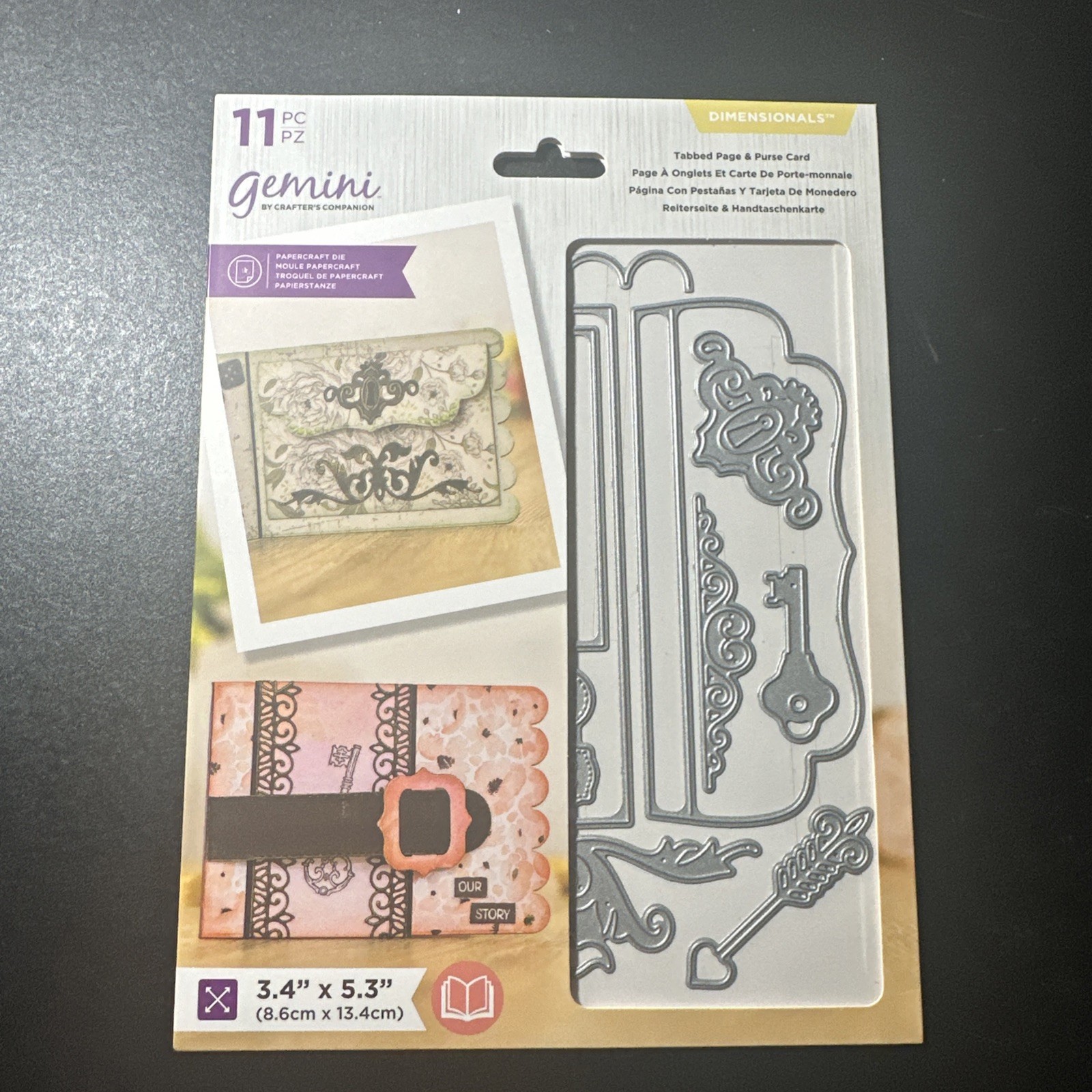 Crafter's Companion Gemini Tabbed Page & Purse Card Dimensional Papercraft B2602