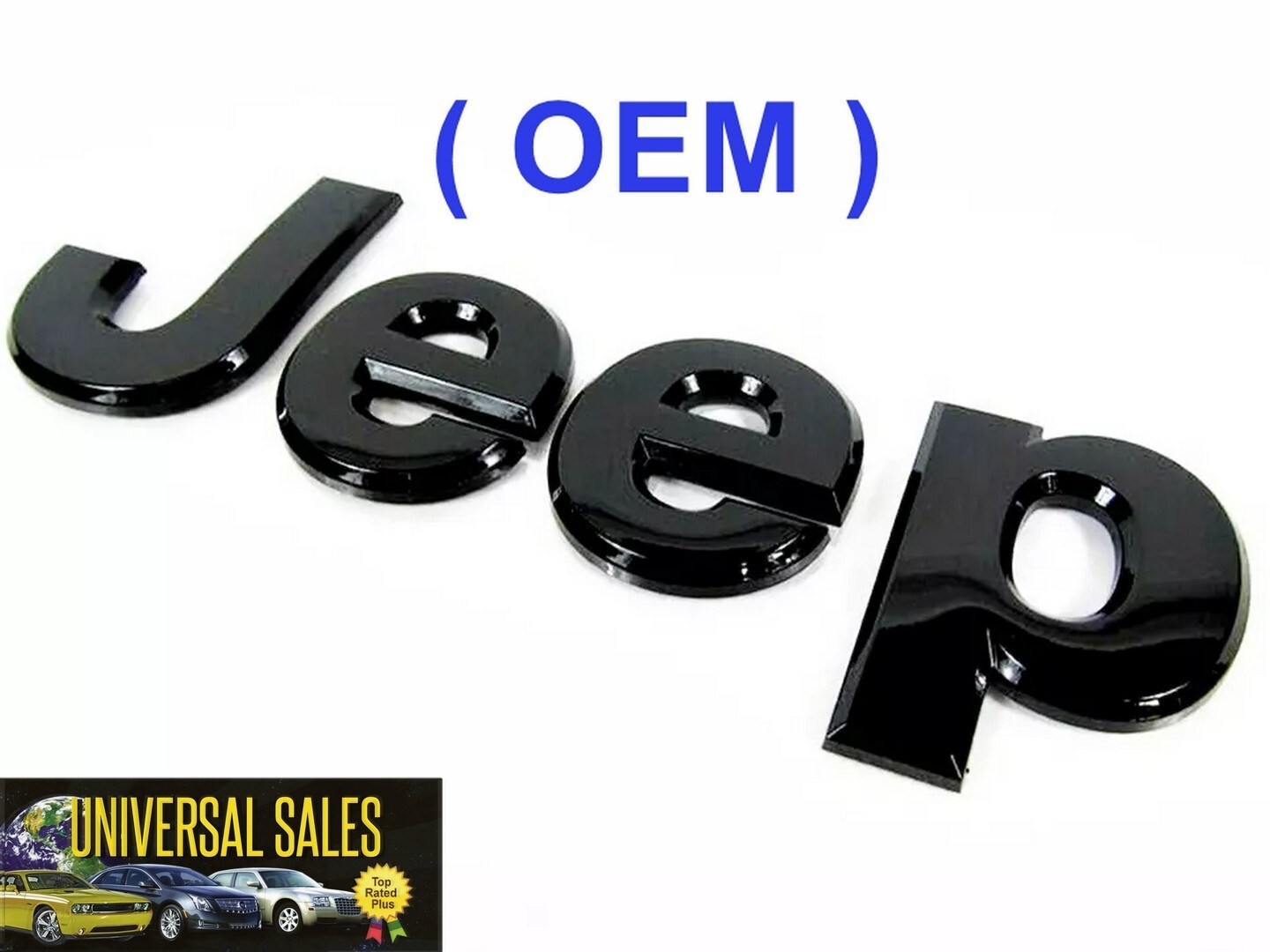 OEM JEEP GRAND CHEROKEE BLACK GLOSS EMBLEM BADGE HOOD 2011-2021 NEW 68193400AA