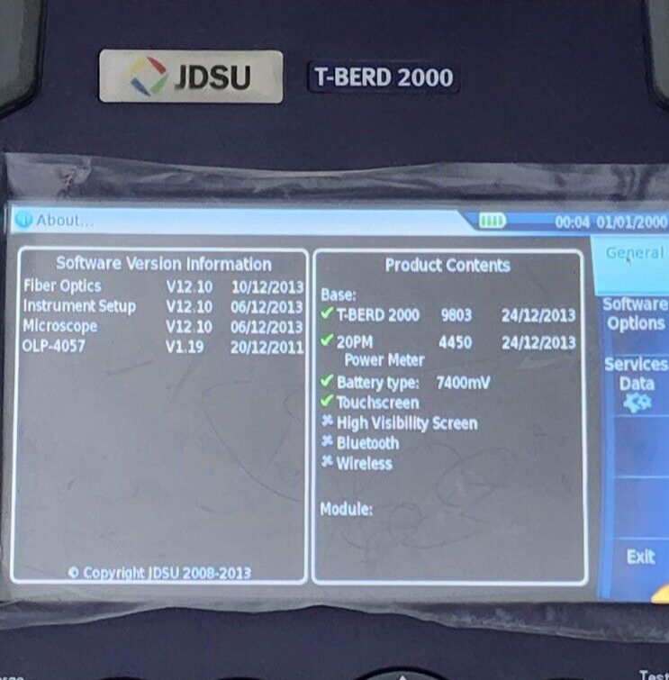 JDSU Viavi T-BERD 2000 OTDR Mainframe w/ PM Power Meter