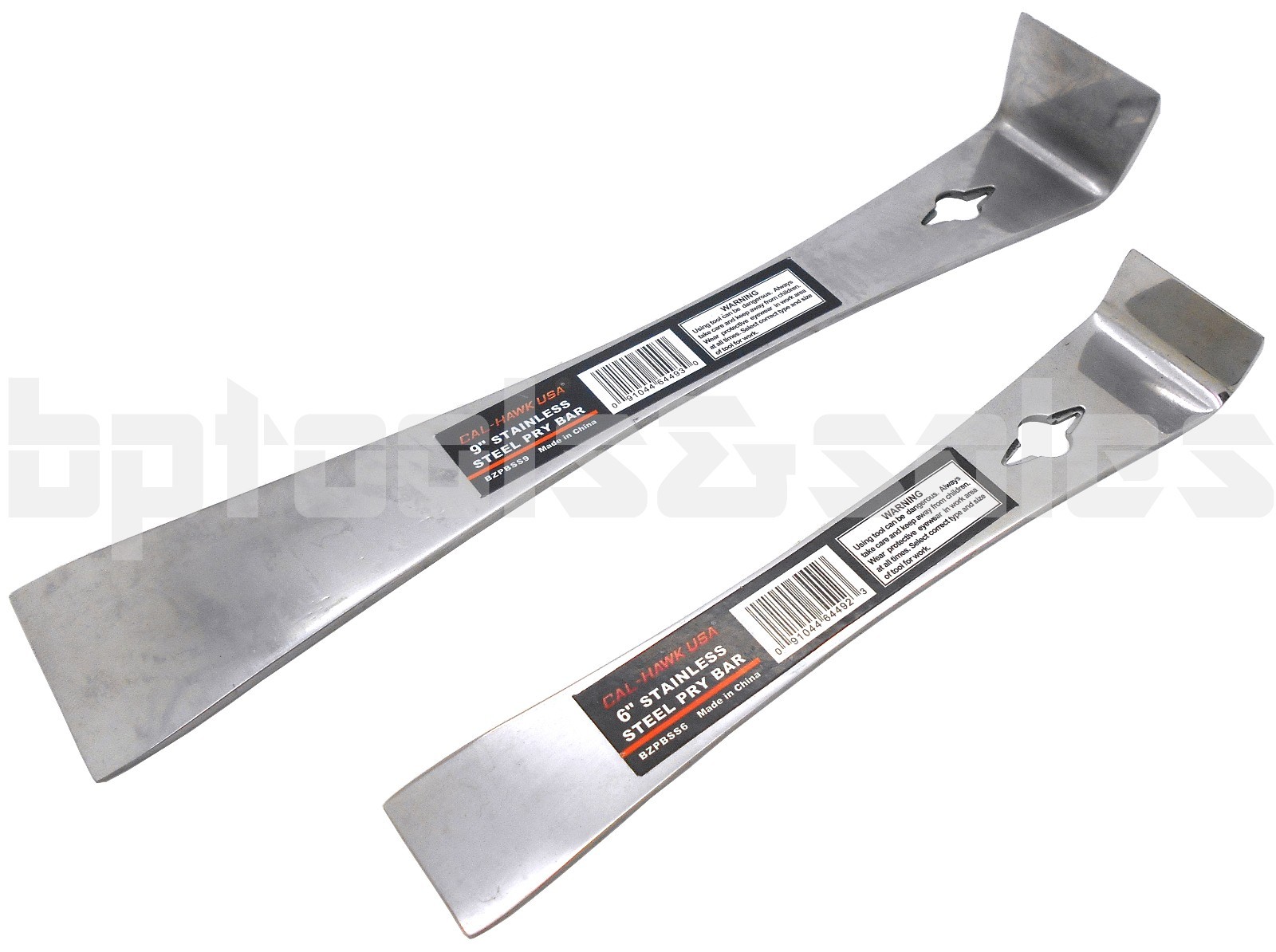 (2) 9" & 6" STAINLESS STEEL PRY BAR Set Nail Puller SCRAPER Heavy Duty Bars
