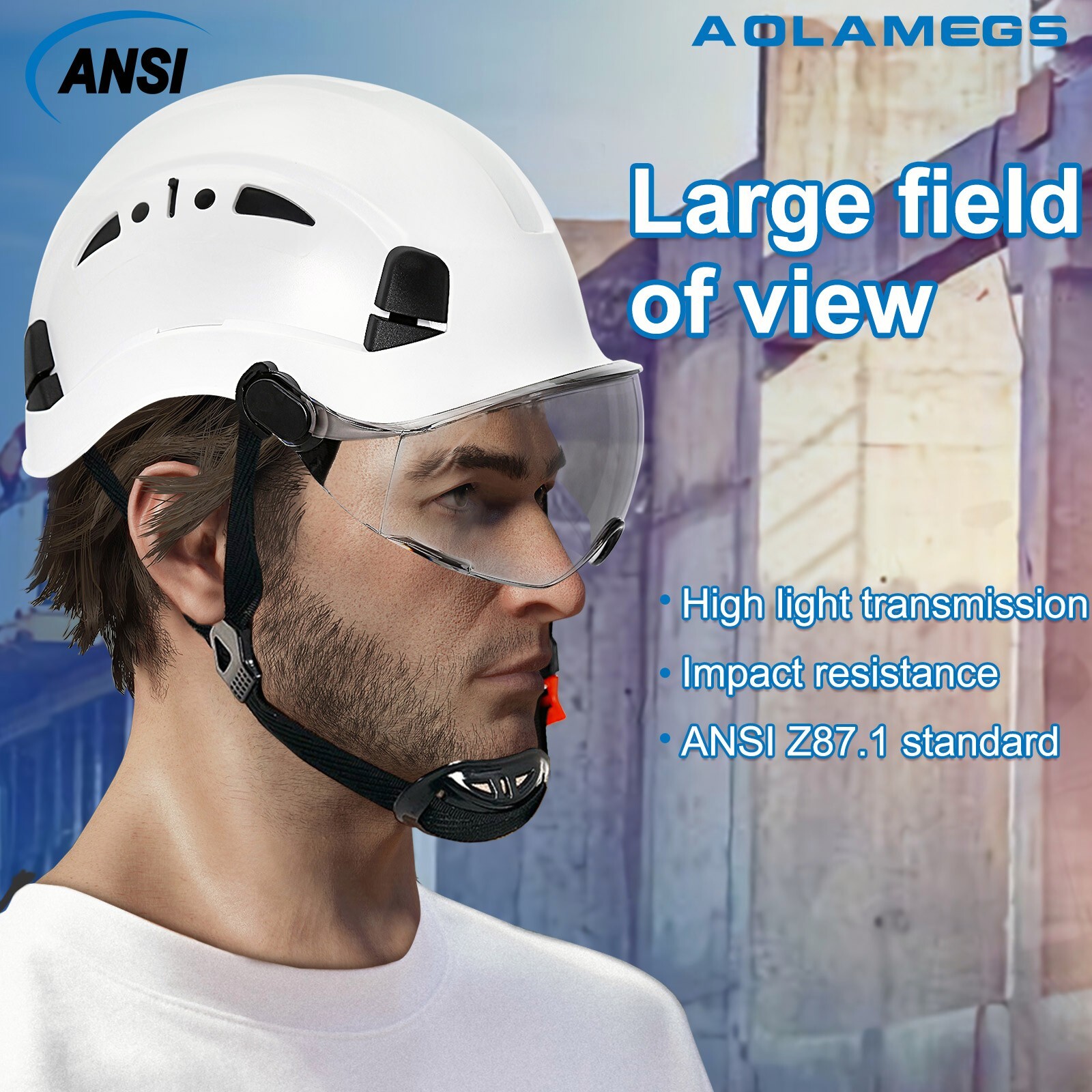 Safety Helmets with Visor Hard Hat with Goggles Rescue Construction Working Cap