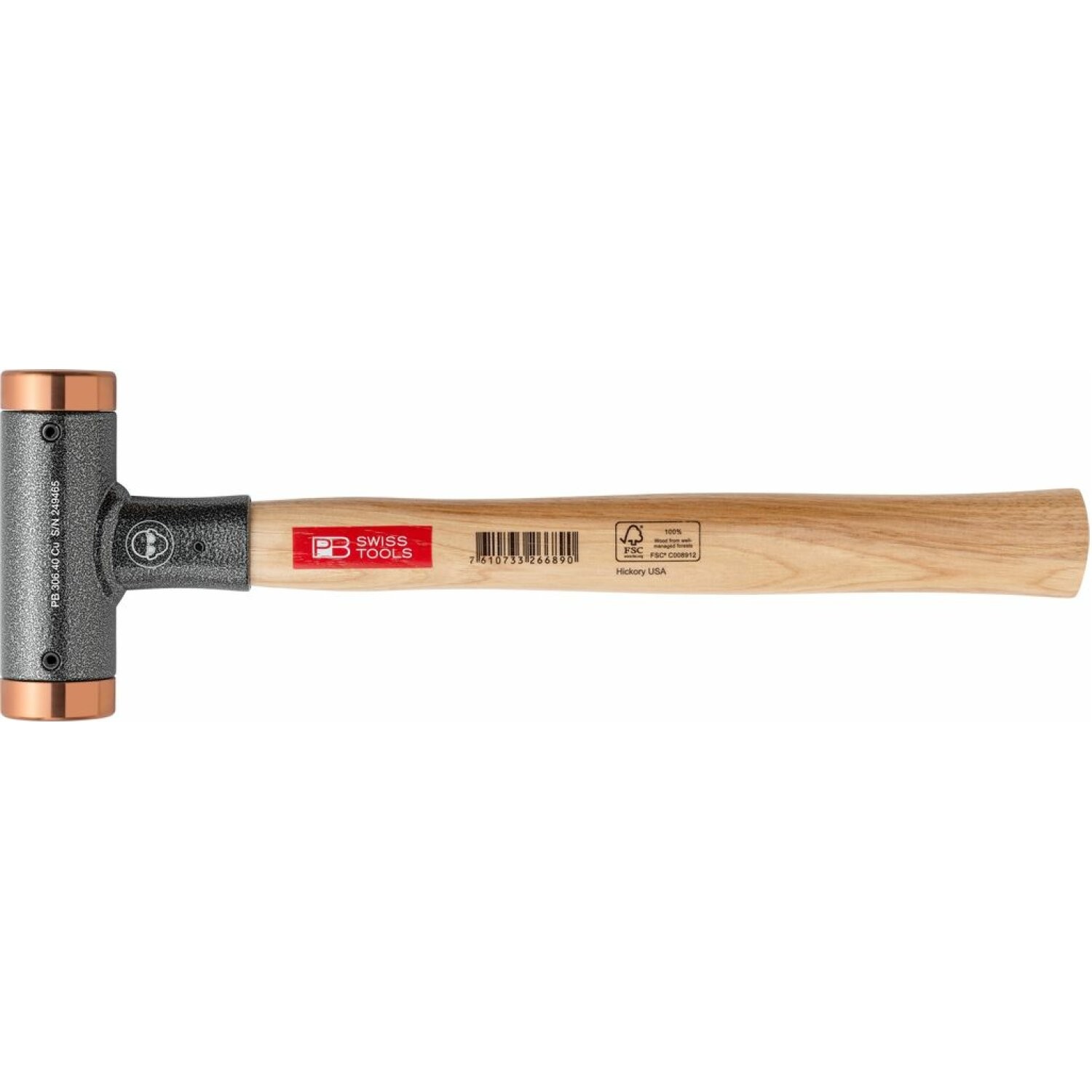 PB Swiss Tools PB 306.40 Cu Copper Soft-Faced Dead-Blow Mallet, L - 380 mm