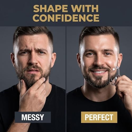 5 Pcs Men’s Beard Shaping Template Tool – Precision Beard Trimmer Guide for