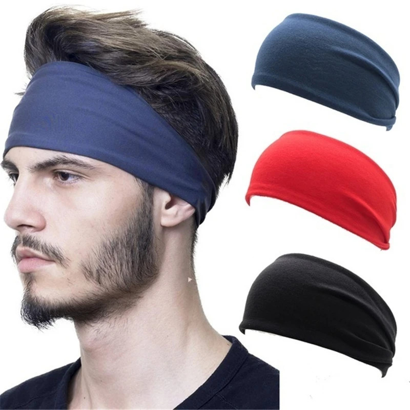 Man/Women Headband Solid Color Wide Turban Twist Knitted Cotton Sport Yoga Hairb