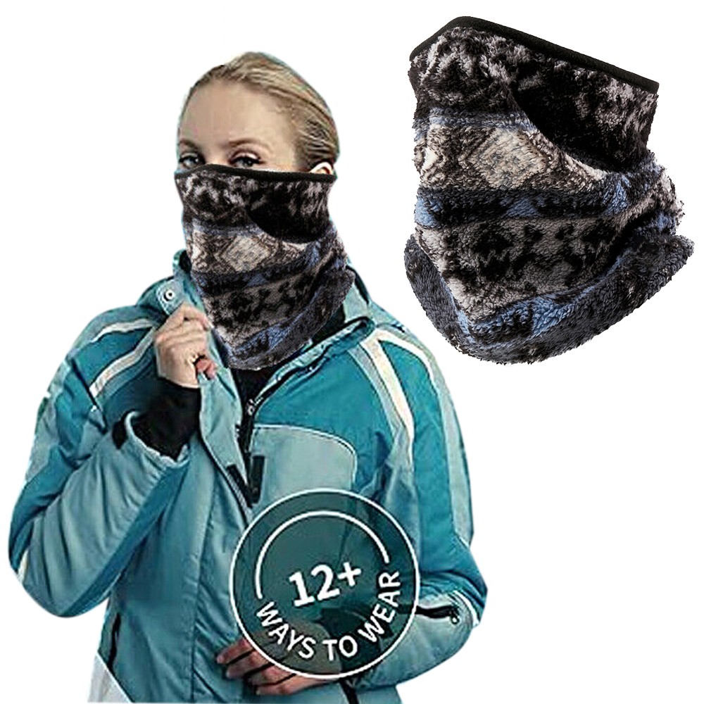 Winter Fleece Ski Neck Warmer Gaiter Tube Scarf Half Face Mask for Cold Weather