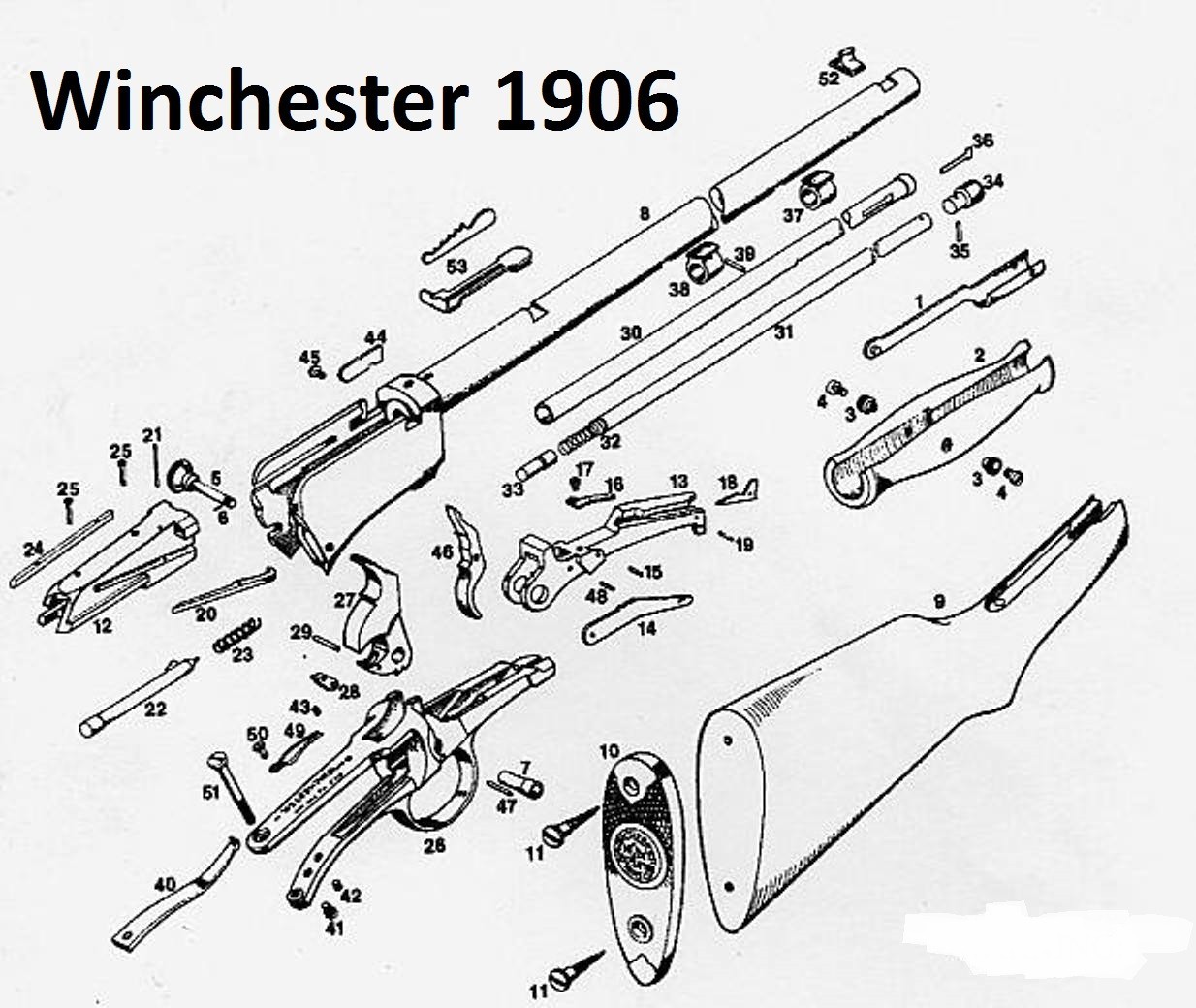 Winchester Model 1890, 1906, 62 & 62A Main Spring Screw - Win Part # 8190