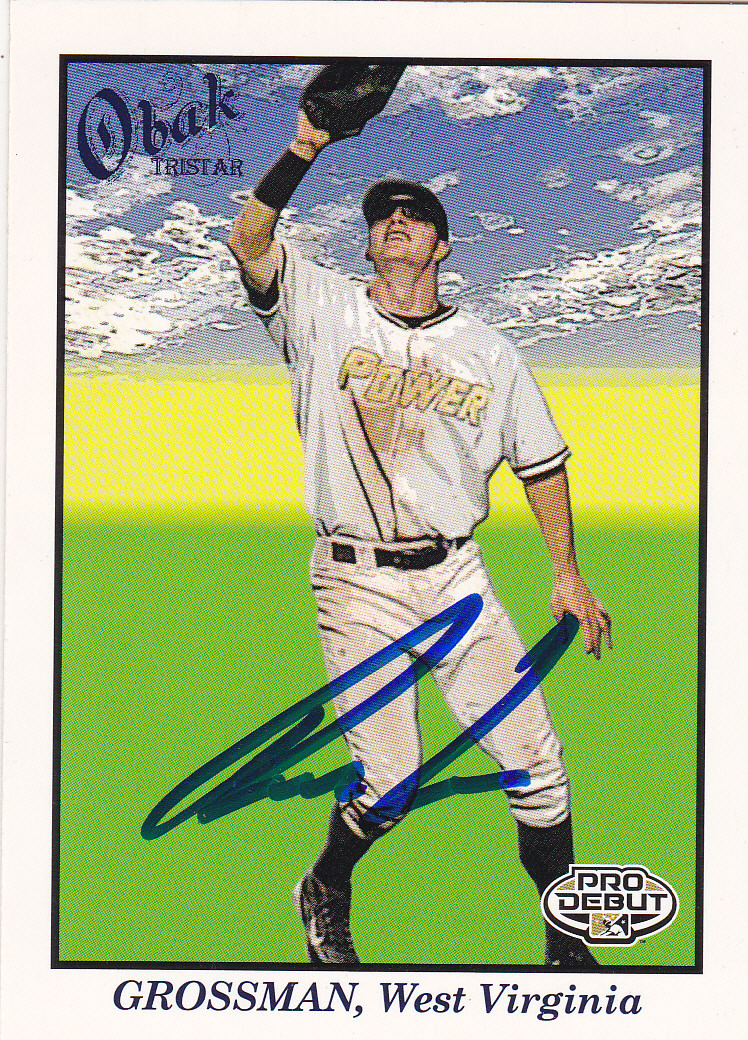 ROBBIE GROSSMAN WEST VIRGINIA POWER SIGNED CARD TWINS BRAVES TIGERS A'S ASTROS