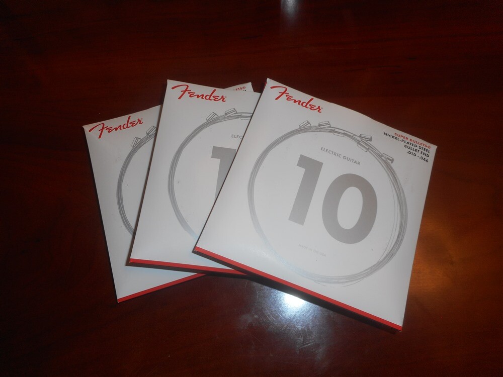 NEW - 3 SETS! Fender 3250R Super Bullets Guitar Strings 10-46, 073-3250-406