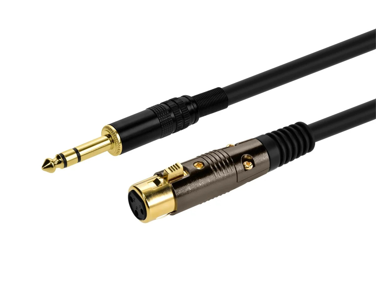 Monoprice XLR Female to 1/4in TRS Male Cable - 3 Feet | 16AWG, Gold Plated