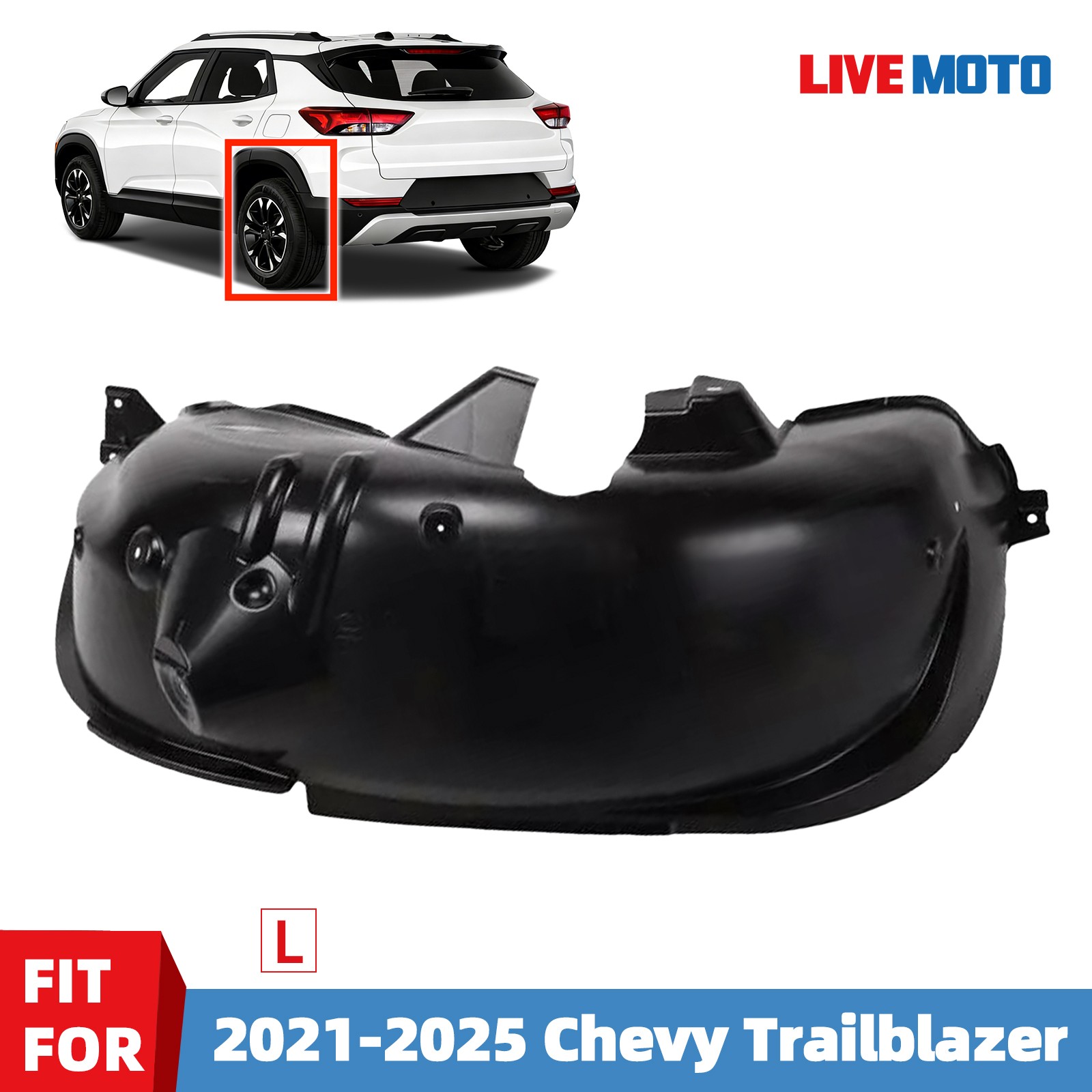 Rear Fender Liner For 2021-2025 Chevrolet Trailblazer Left Driver Side 42761207