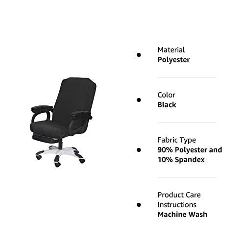 SARAFLORA Office Chair Cover- Large, Black- Removable Computer Chair Cover for