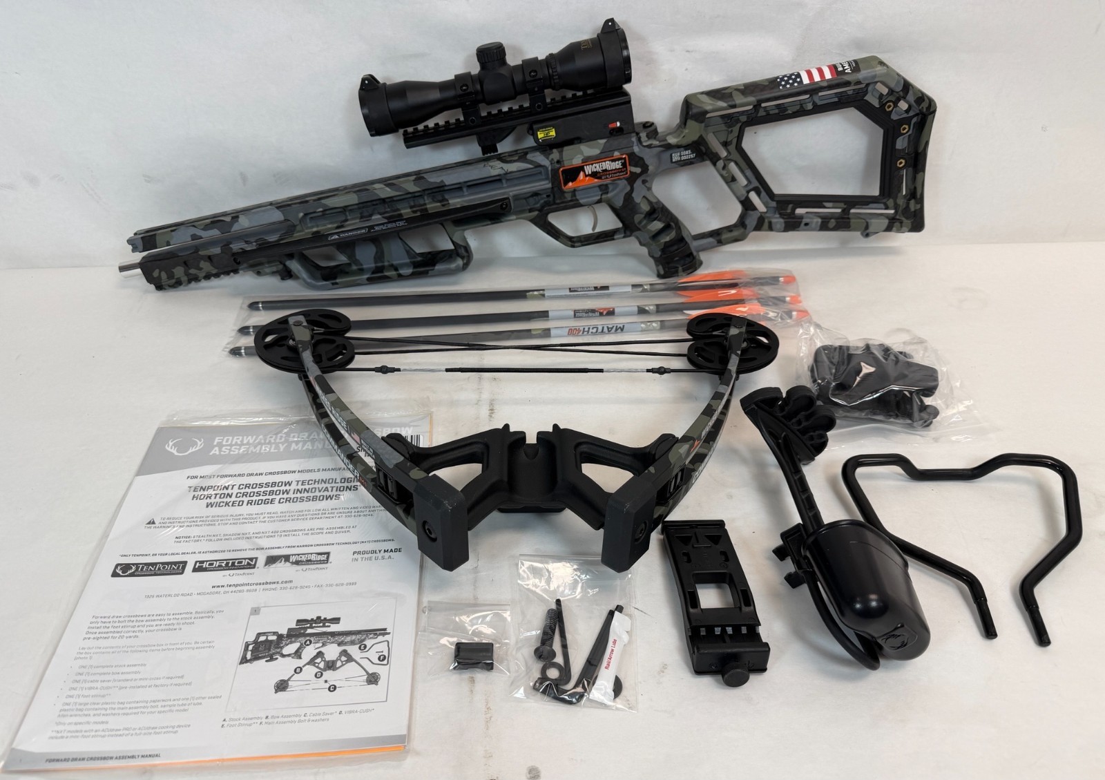 Used- Wicked Ridge Commander M1 Crossbow Package w/ Rope Sled- (WR24003-9534)