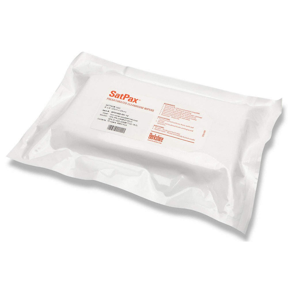 BERKSHIRE SPX1000.001.12 Cleanroom Wipes,Unscented,9" x 9",75 ct 3LDK4