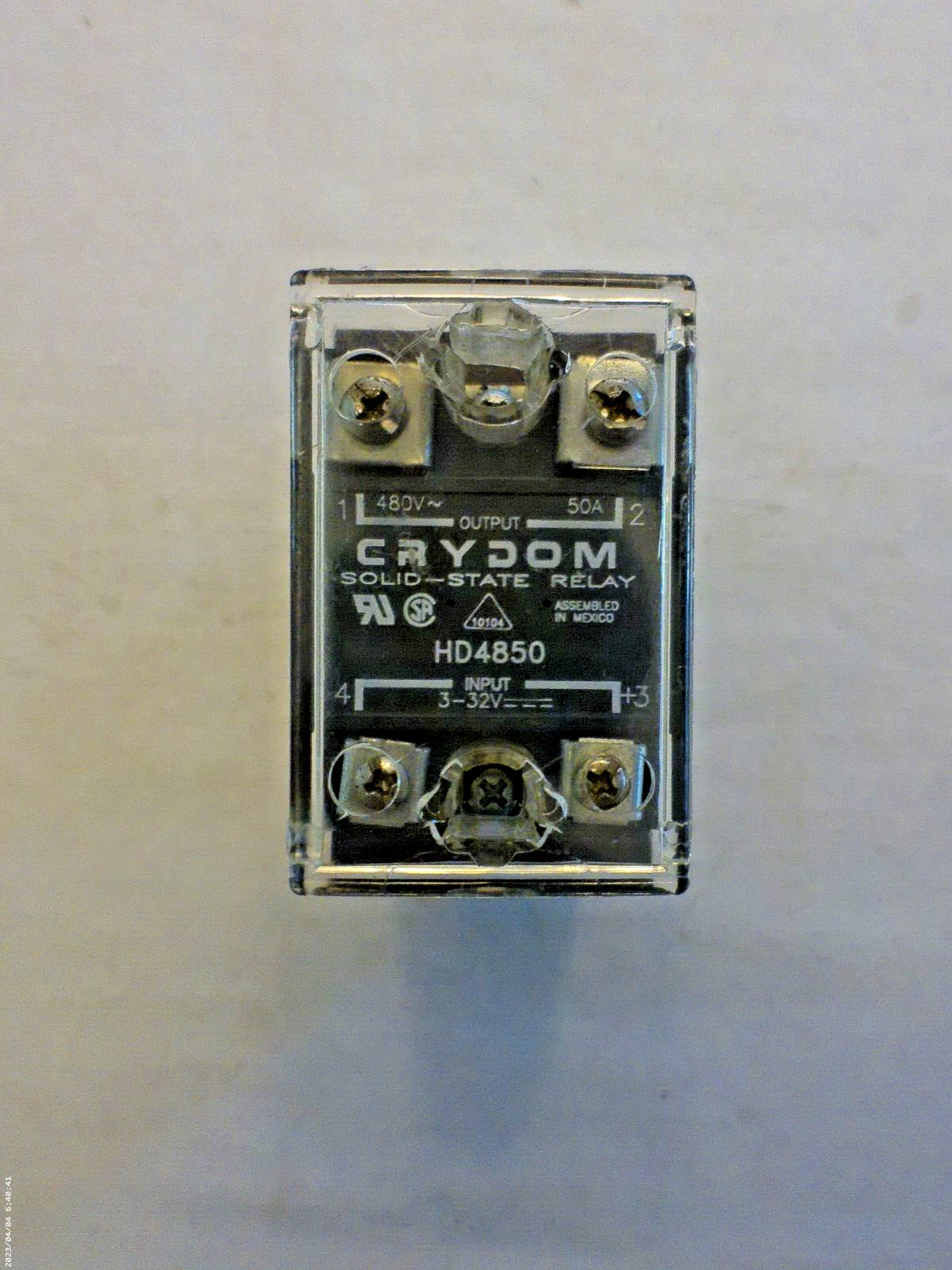 Crydom HD4850 Solid State Relay 3-32Vdc 480Vac 50A With Heat Sink