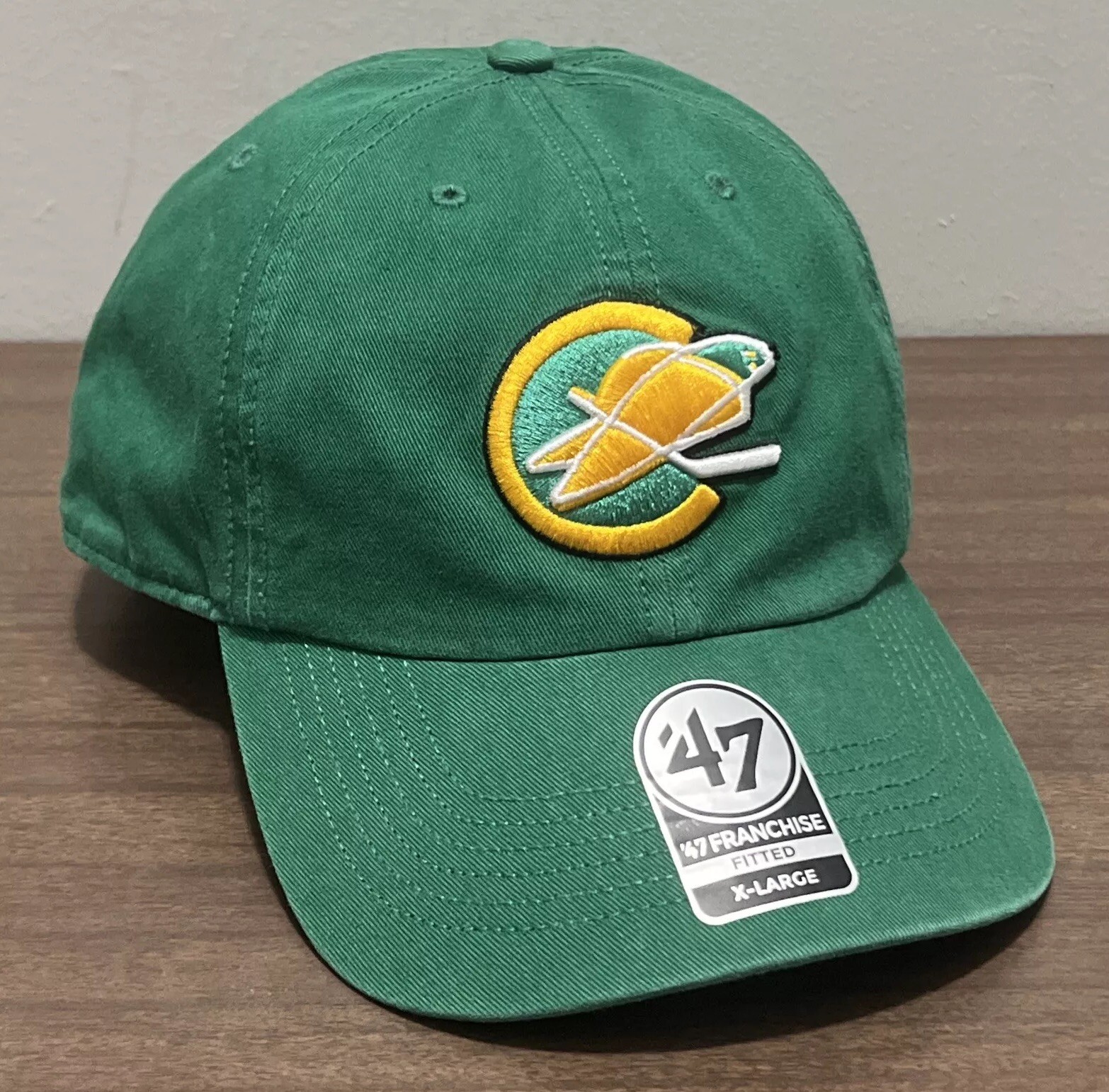 California Golden Seals ‘47 Brand Franchise Green Vintage NHL Hat Cap Sz XL NWT