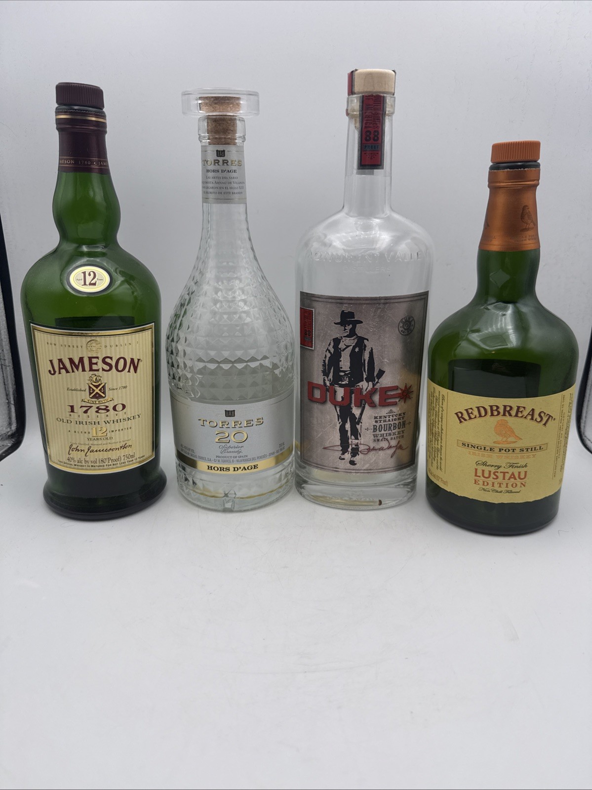 Lot Of 4 Empty Whiskey Bottles Arts Crafts Collectors