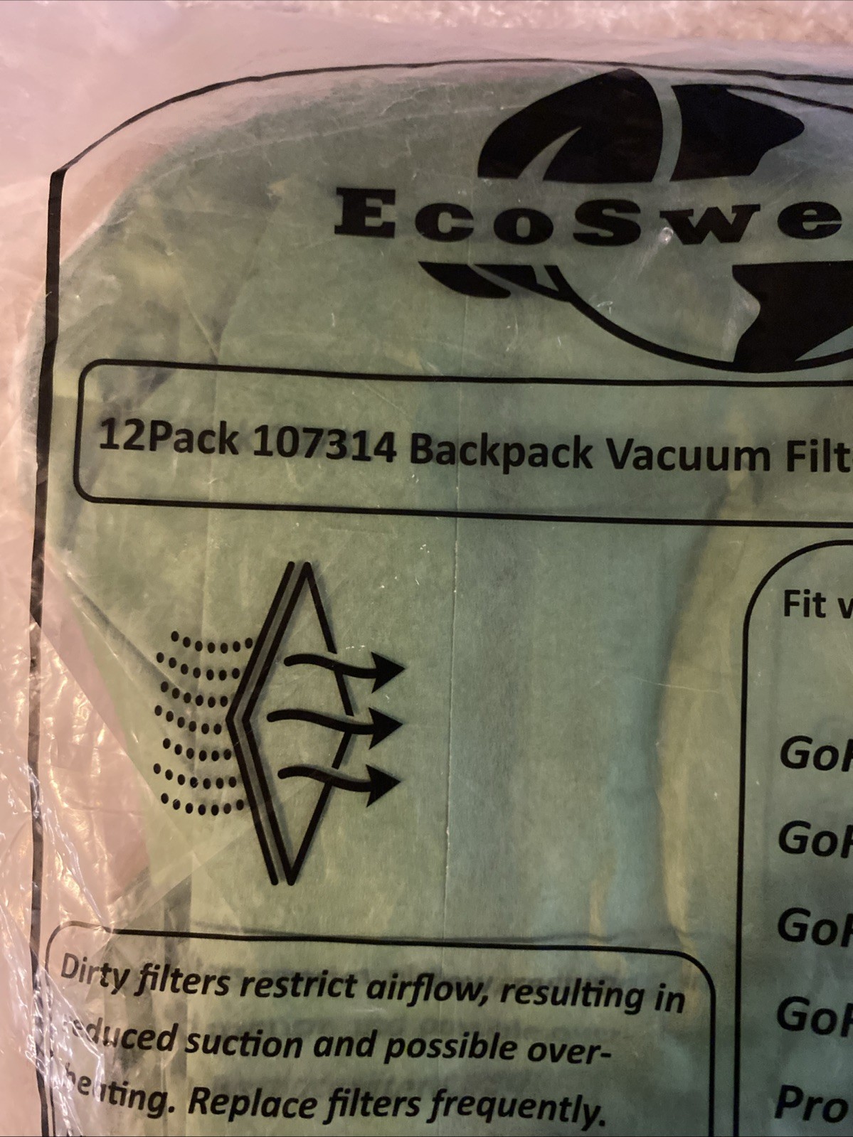 12 Pack 107314 Micro Filter Bags Replacement for ProTeam 6 Quart Backpack Vacuum