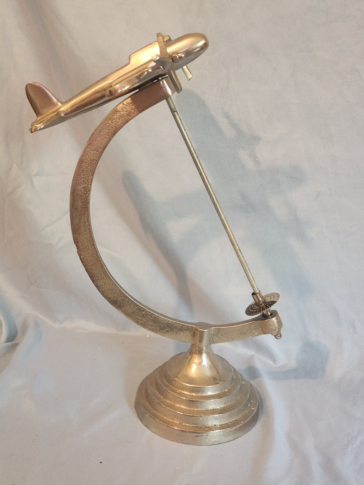 Metal Globe Holder Plane For Tabletop