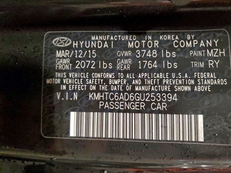 Hyundai Veloster Sensor 2017 2016 2015 2014