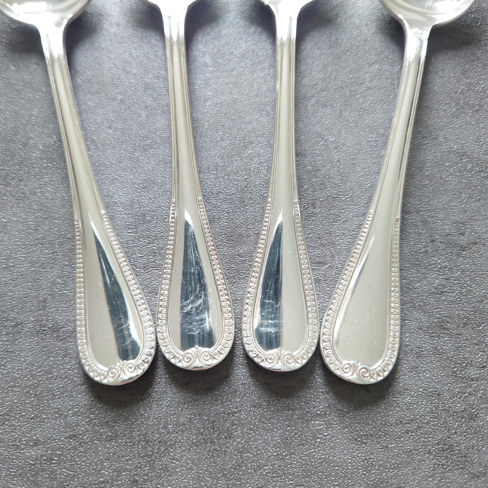 Christofle Malmaison 4pcs Silverplate Flatware Coffee Spoon Excellent