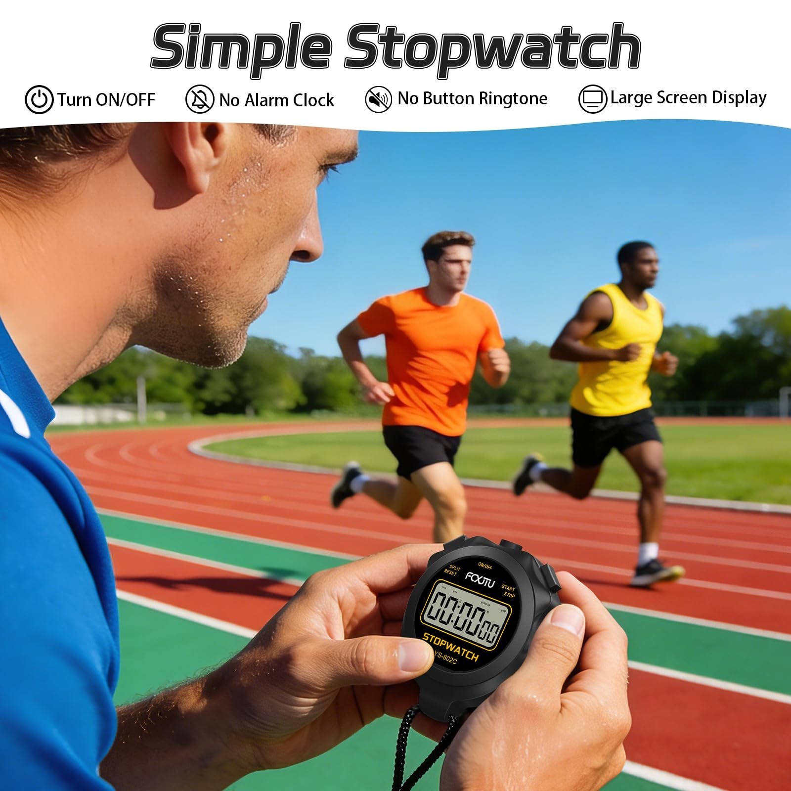 FCXJTU 2Pack Simple Basic Stopwatch Timer, Only Stopwatch Mode No Bells, No C...