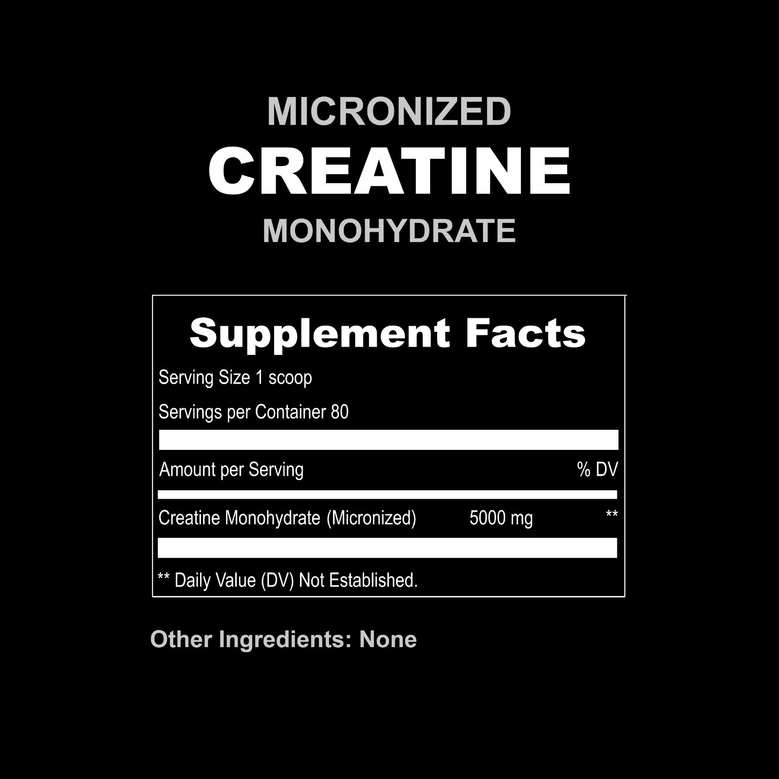 Micronized Creatine Monohydrate Powder 400g, 80 Servings, Unflavored Creatine