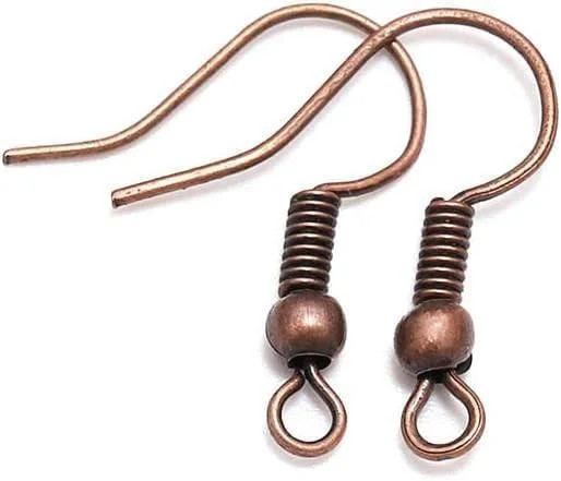 100Pcs 20 * 17mm Red Copper Earring Hooks Hypo-allergenic Ear Wires Fish Hooks w