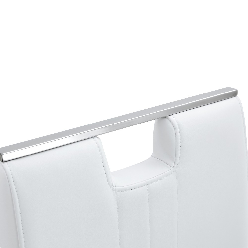 Set of 2 Modern White PU Bow-Shaped Office Chairs, Minimalist & Ergonomic